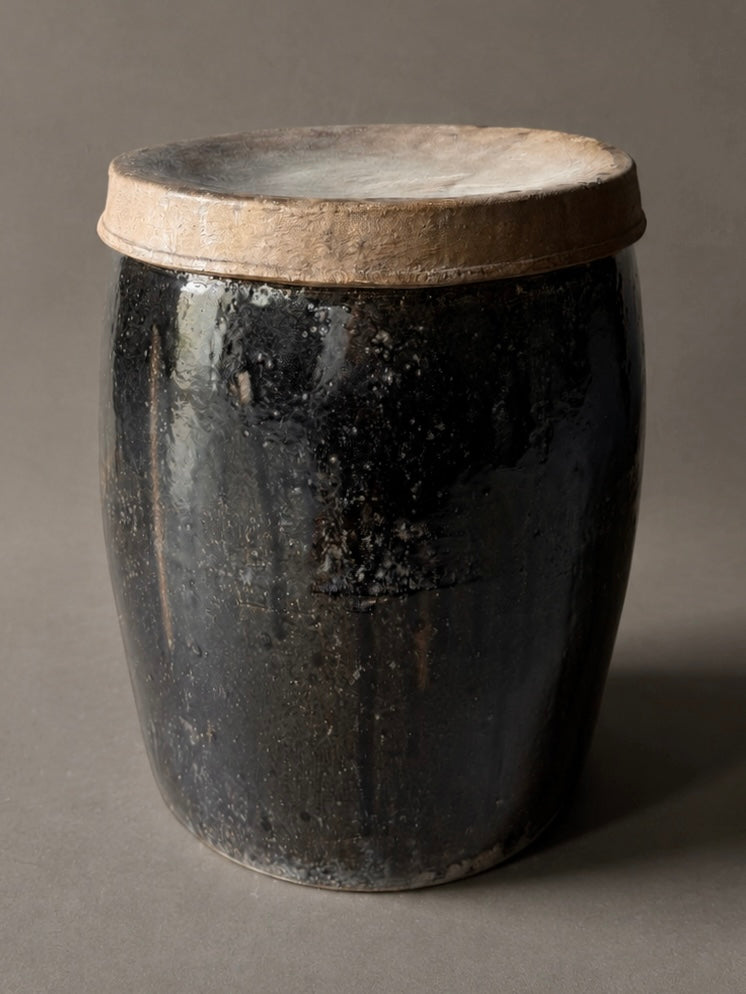 Antique Chinese apothecary jar w/ lid – No. 4