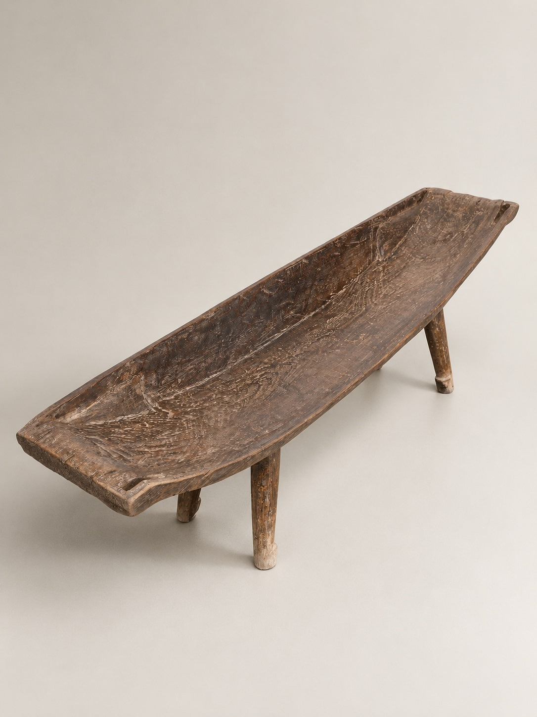 curved wooden bench