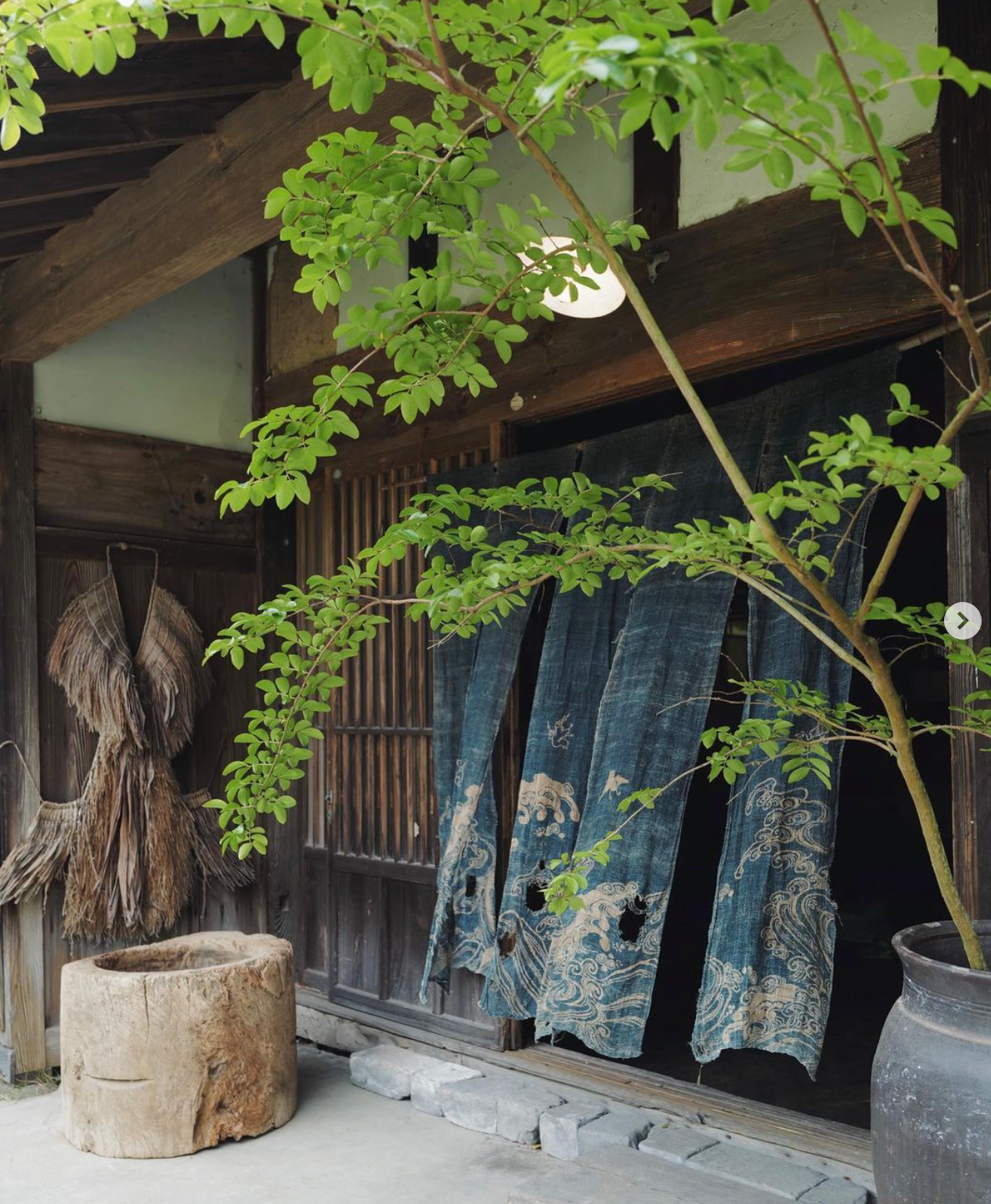 Vintage hand-woven rain cape Japan