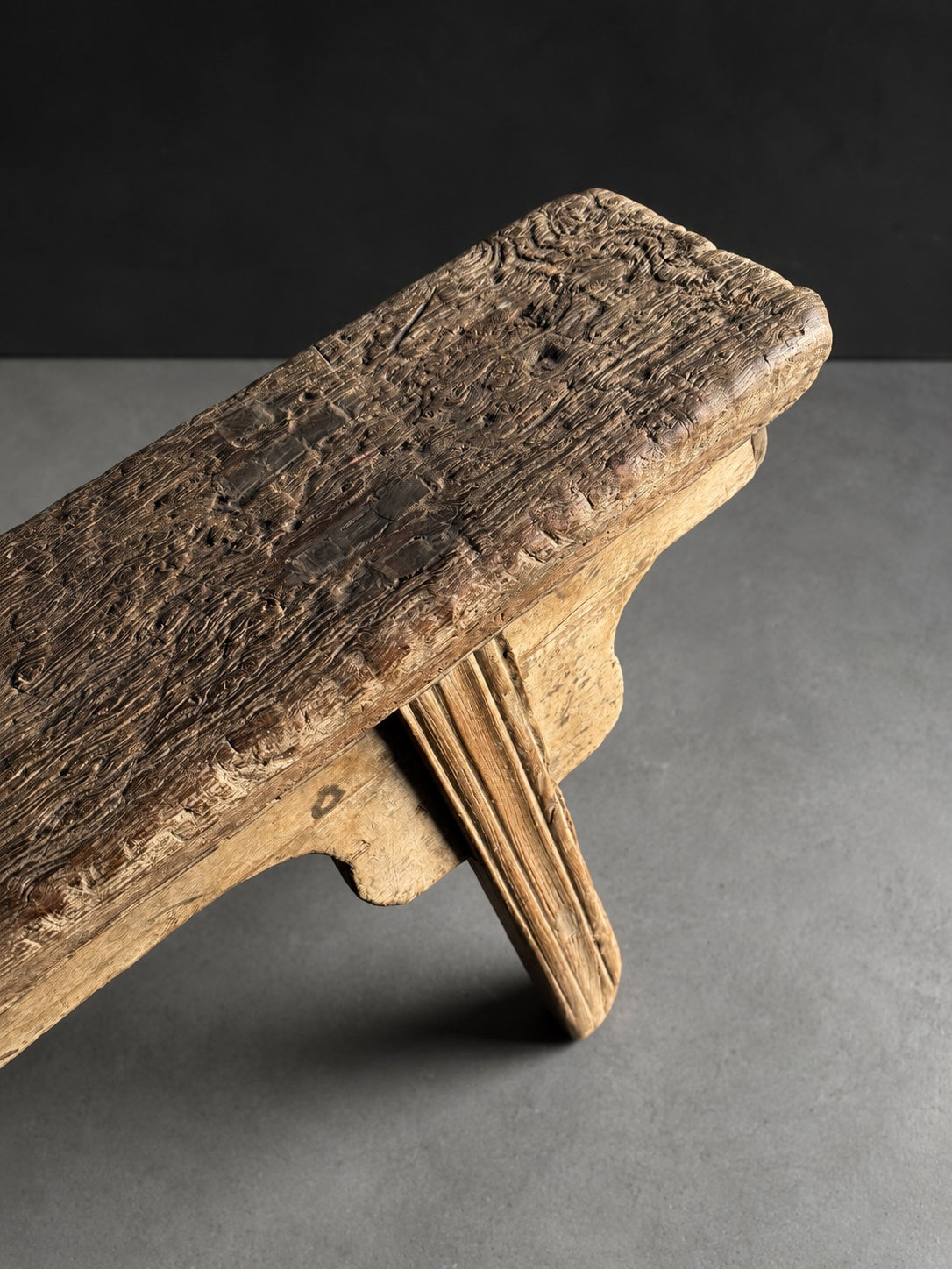patinated Chinese elmwood bench
