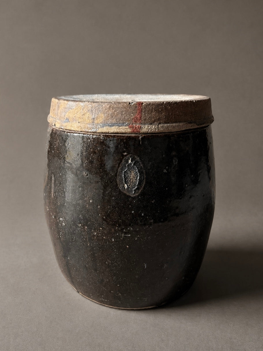 Antique Chinese apothecary jar w/ lid – No. 3