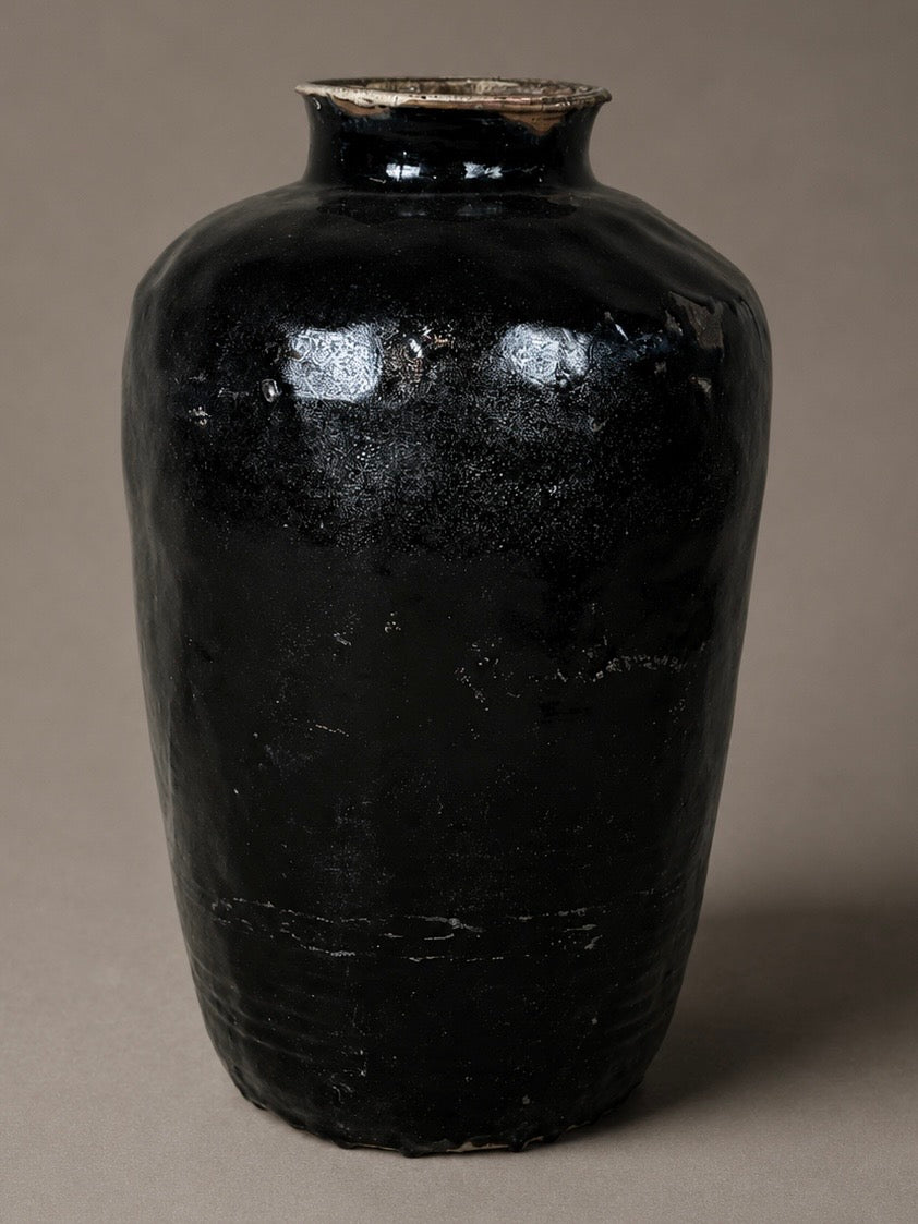 Shanxi black - tall patina vessel