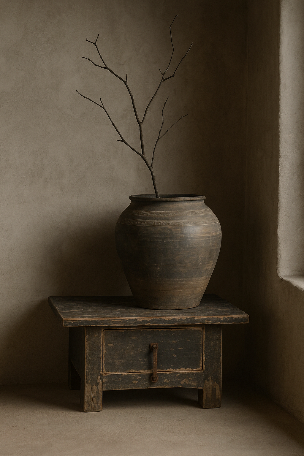 old Chinese grey pot