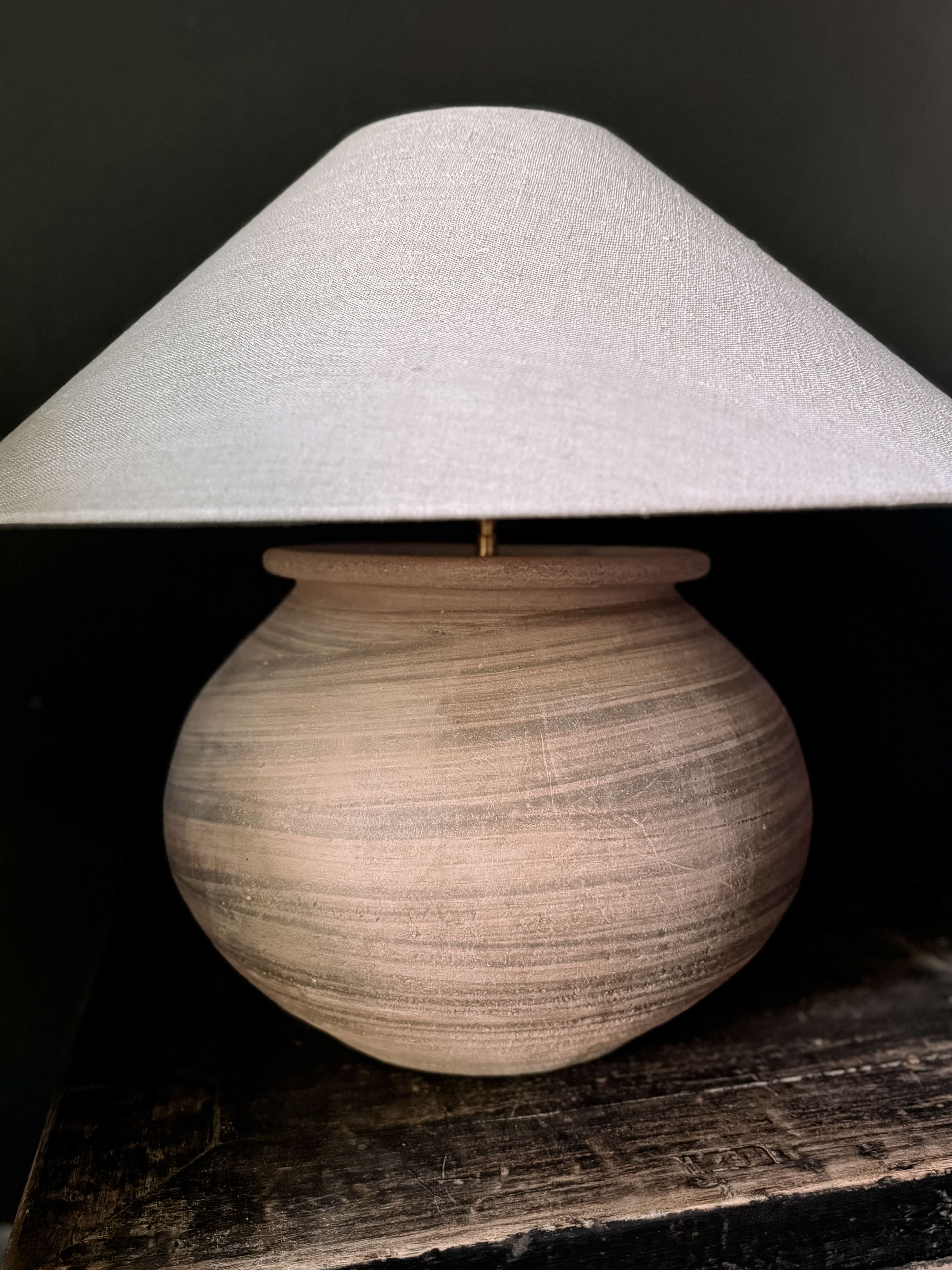 table lamp old striped jar #2