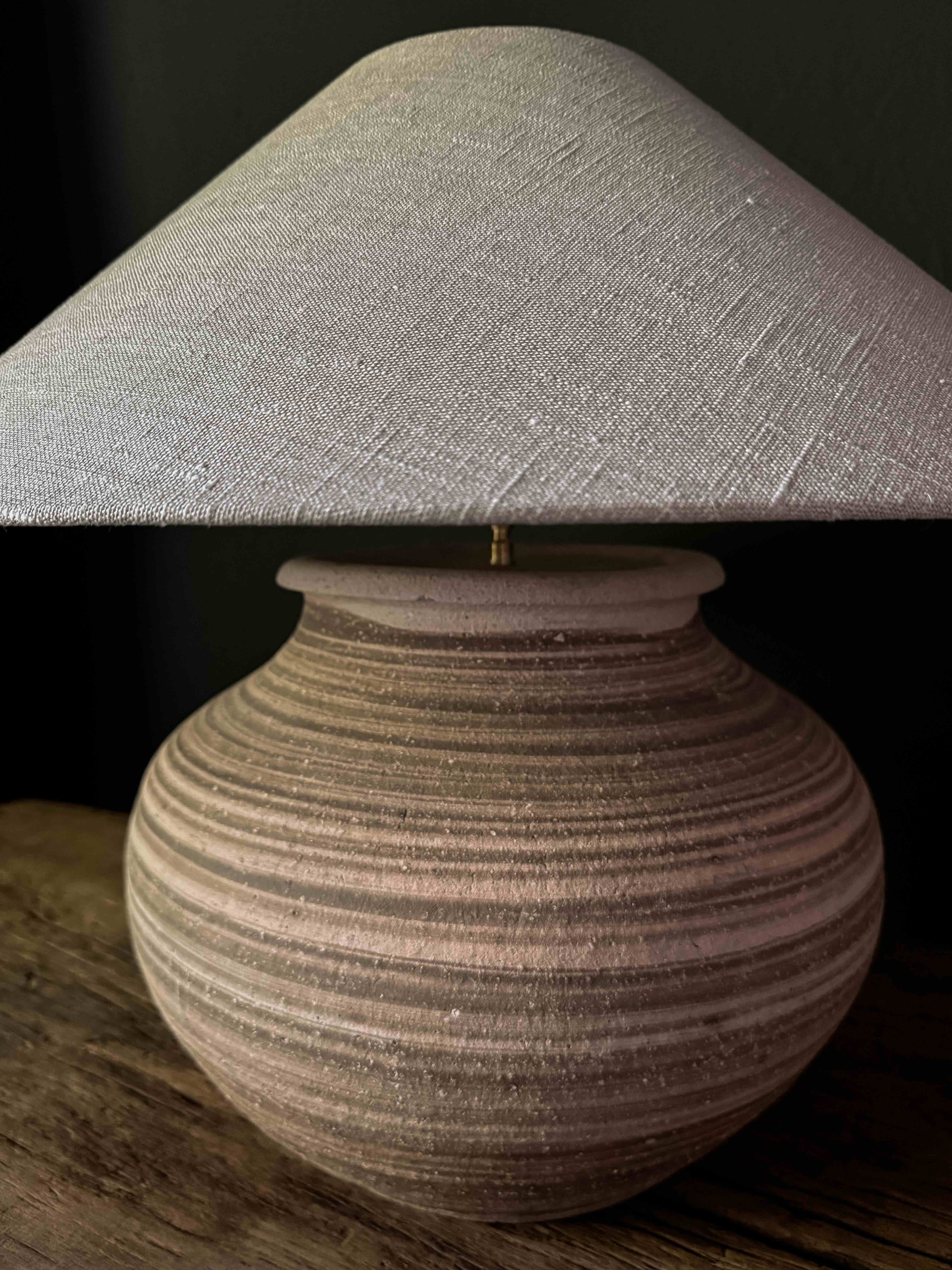 table lamp old striped jar #1
