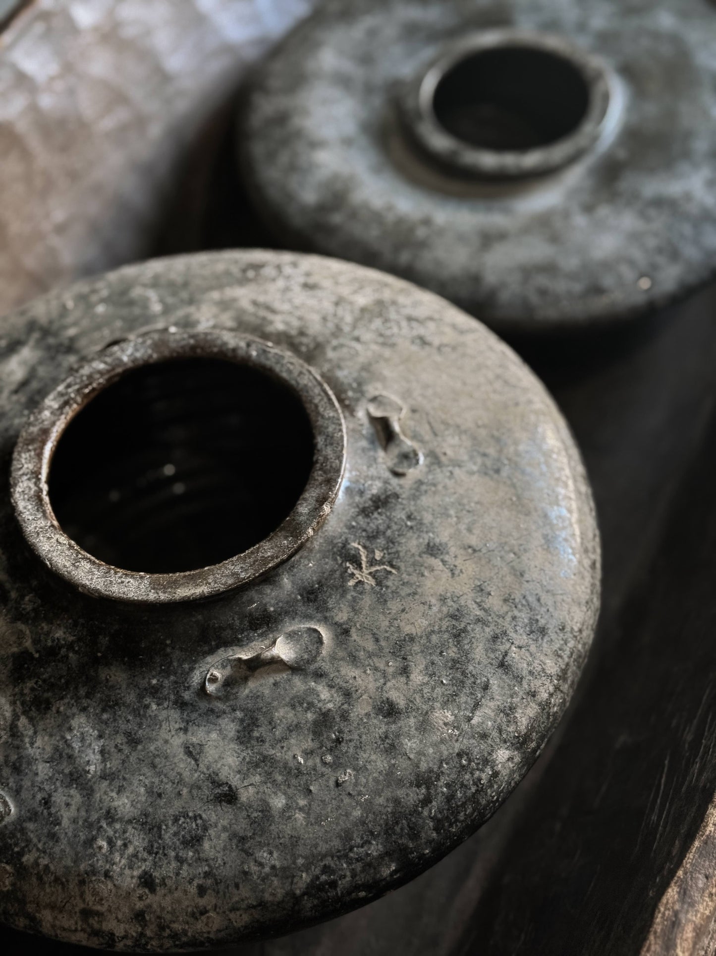 antique flat rice wine pot #1