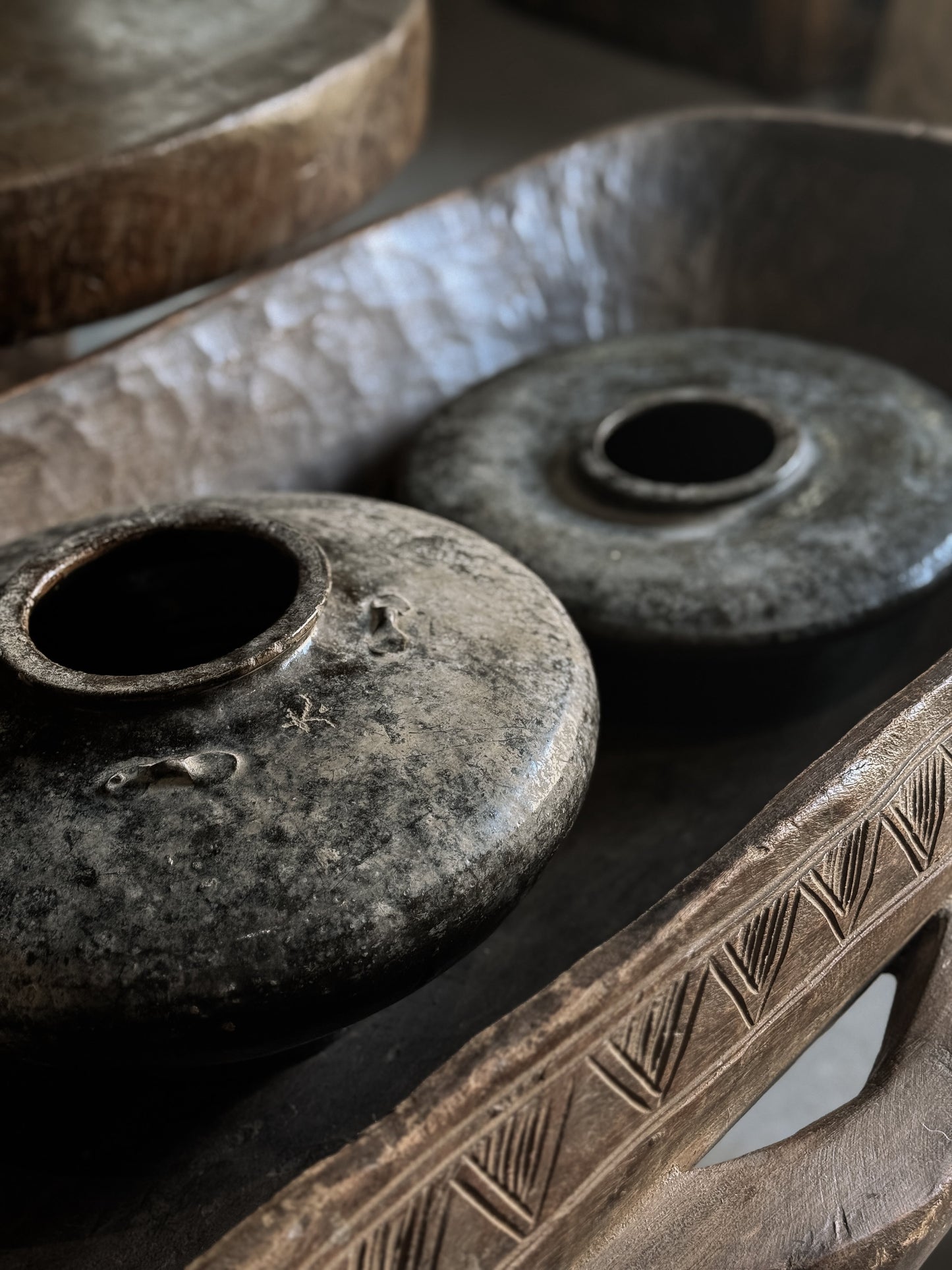 antique flat rice wine pot #1