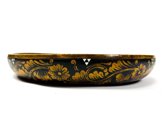 Lombok wooden bowl with shell inlay