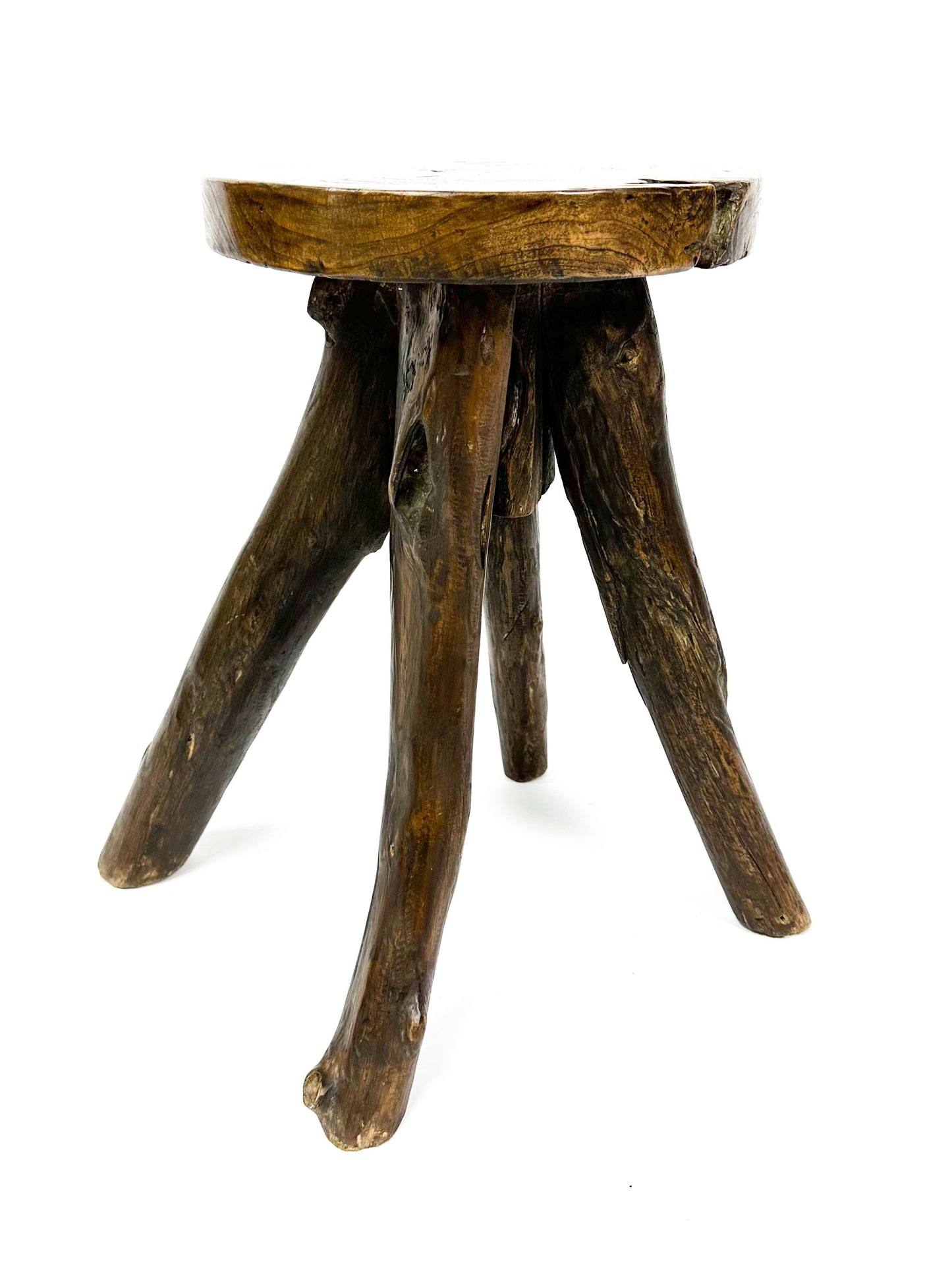 The teak 4-legged stool