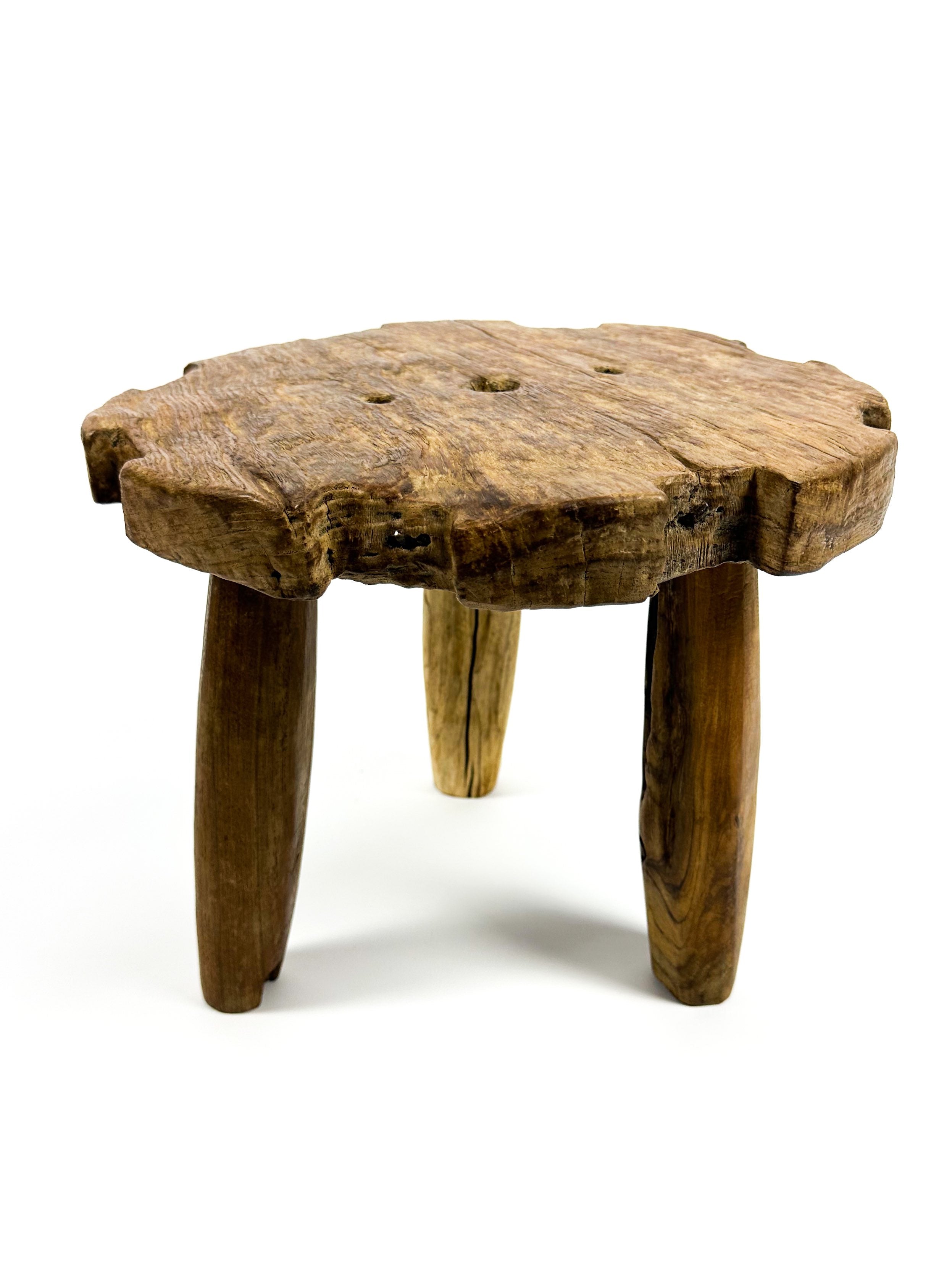The mini teak 3-legged stool