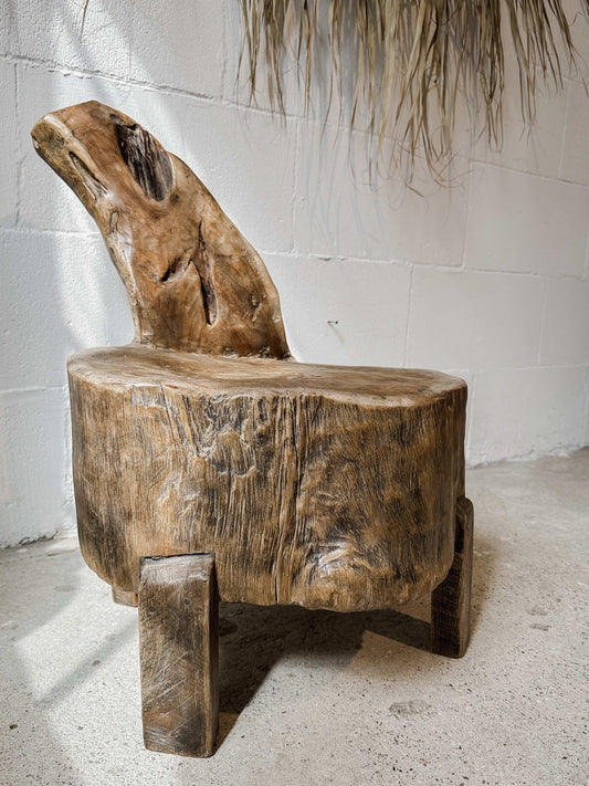 The primitive teak chair