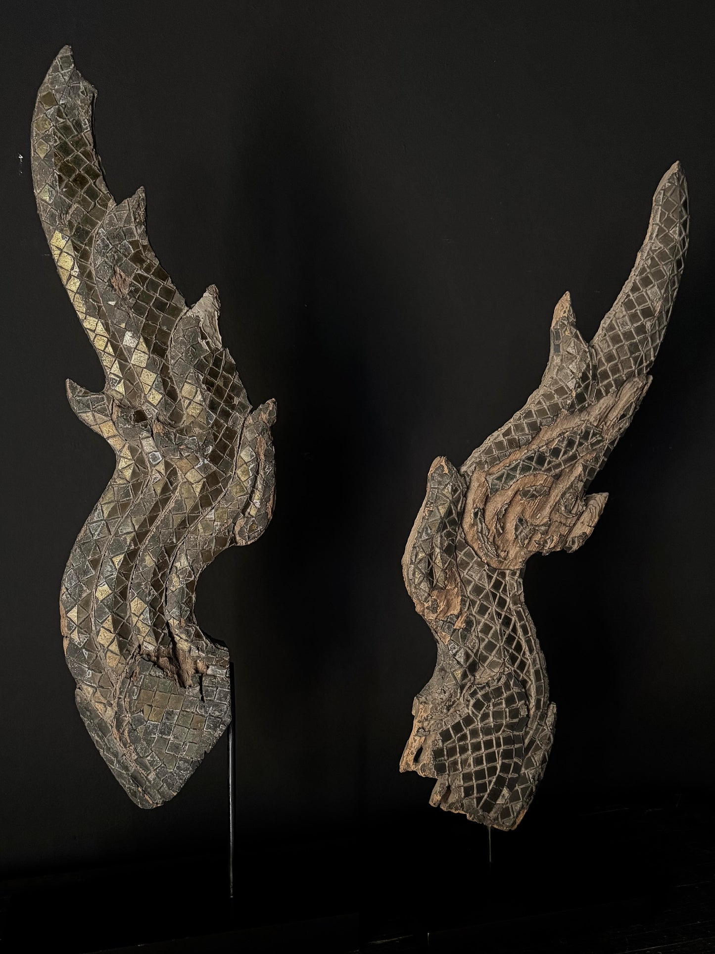 pair of antique Burmese chofas