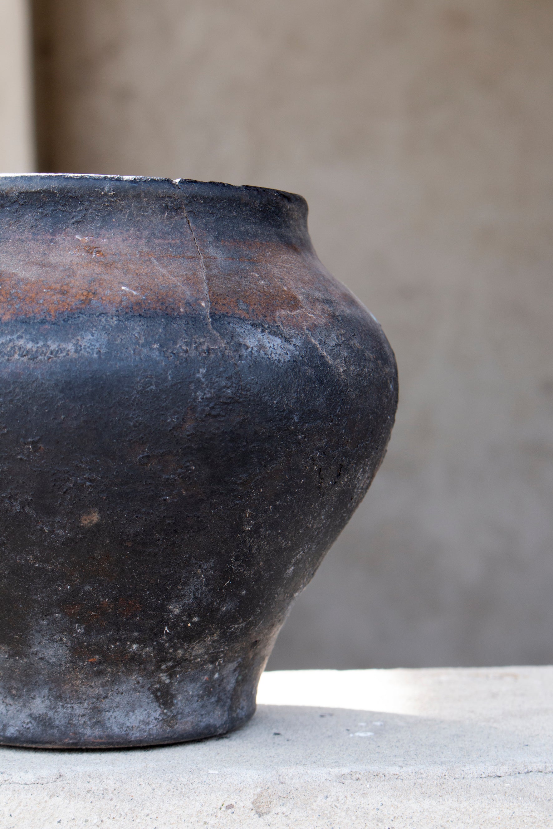 antique Ukraine grey pot #7