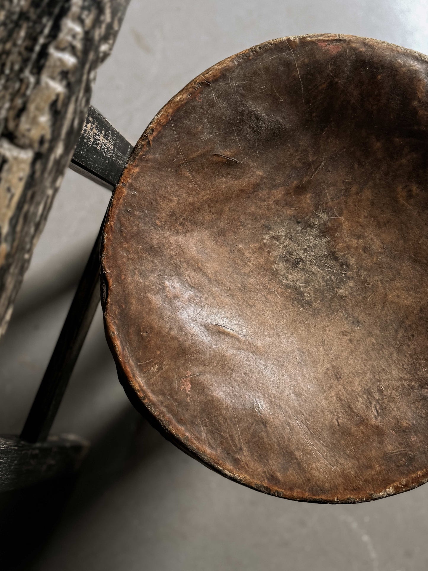 old Oromo stool leather