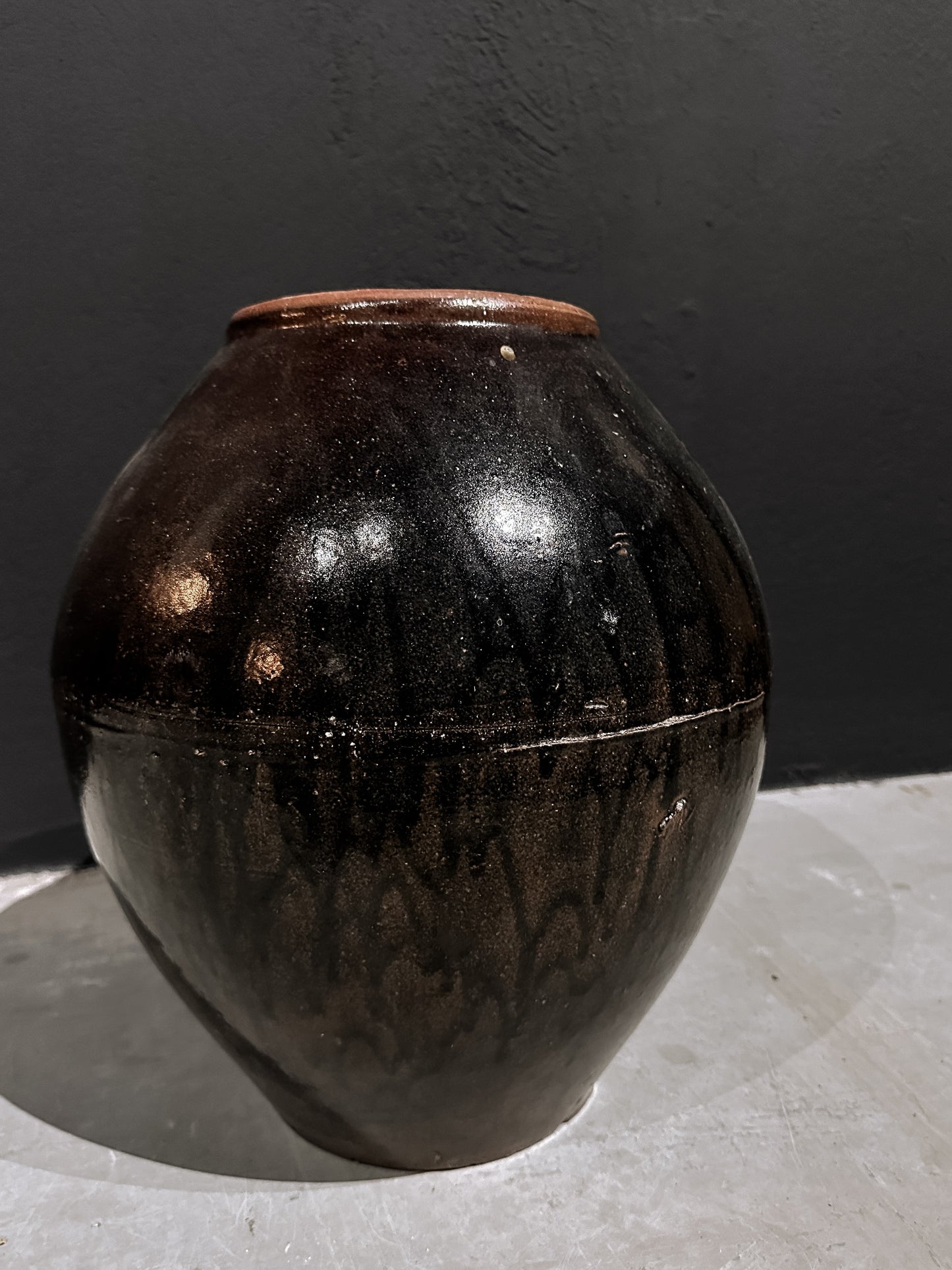 old glazed pot