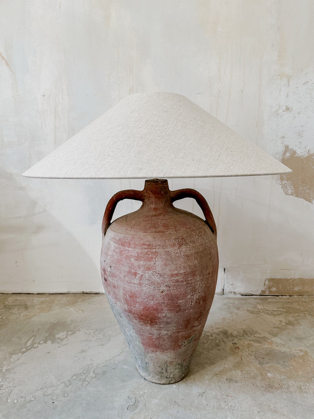 Lampe antike Amphore & Leinen #1