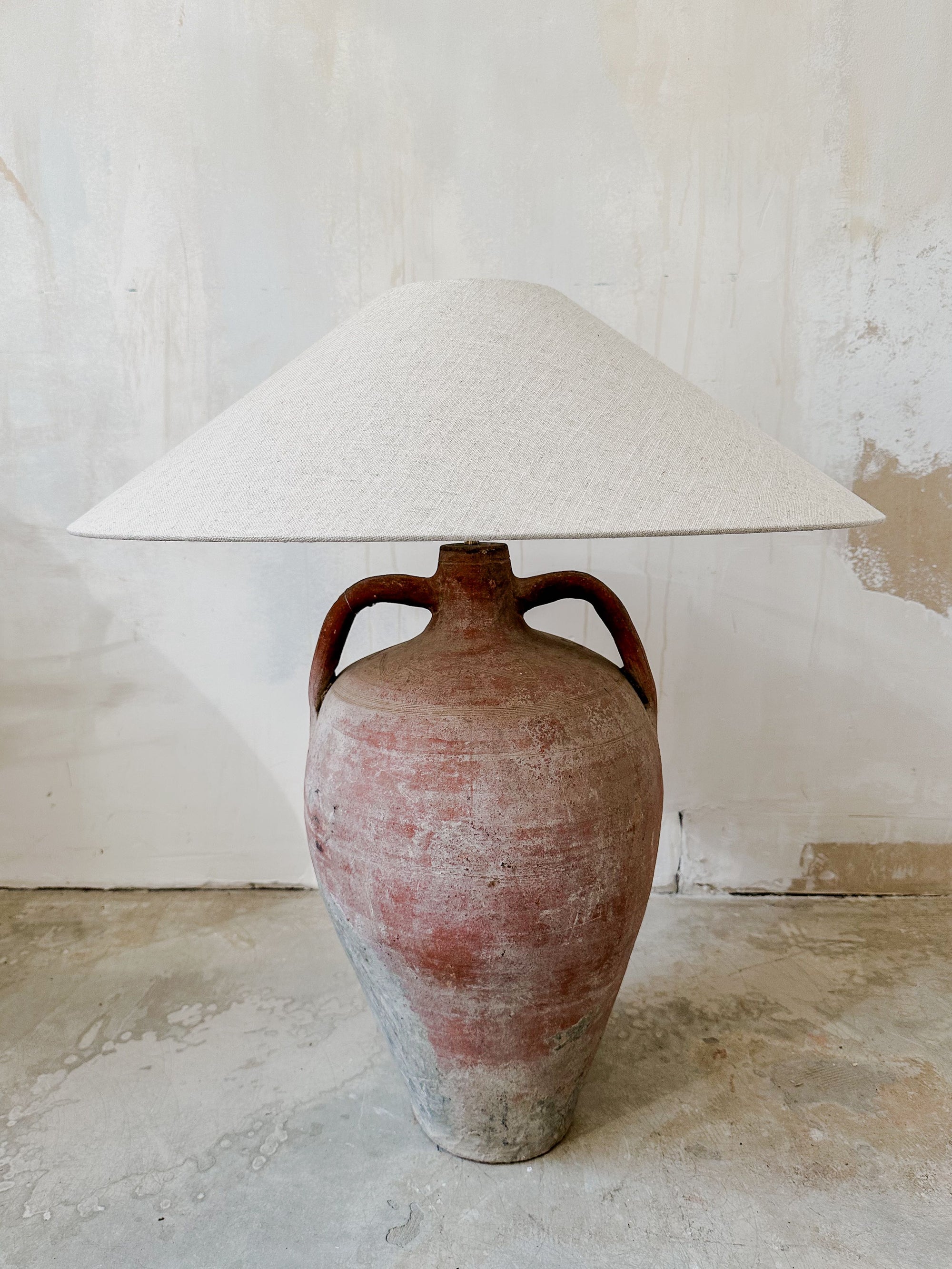 Lampe antike Amphore & Leinen #1