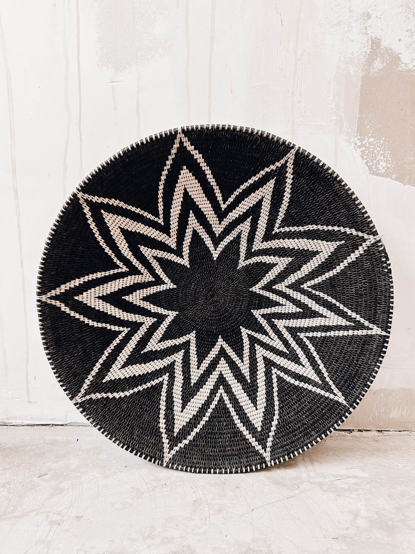 Basket Sisal black/darkbrown/white 50cm