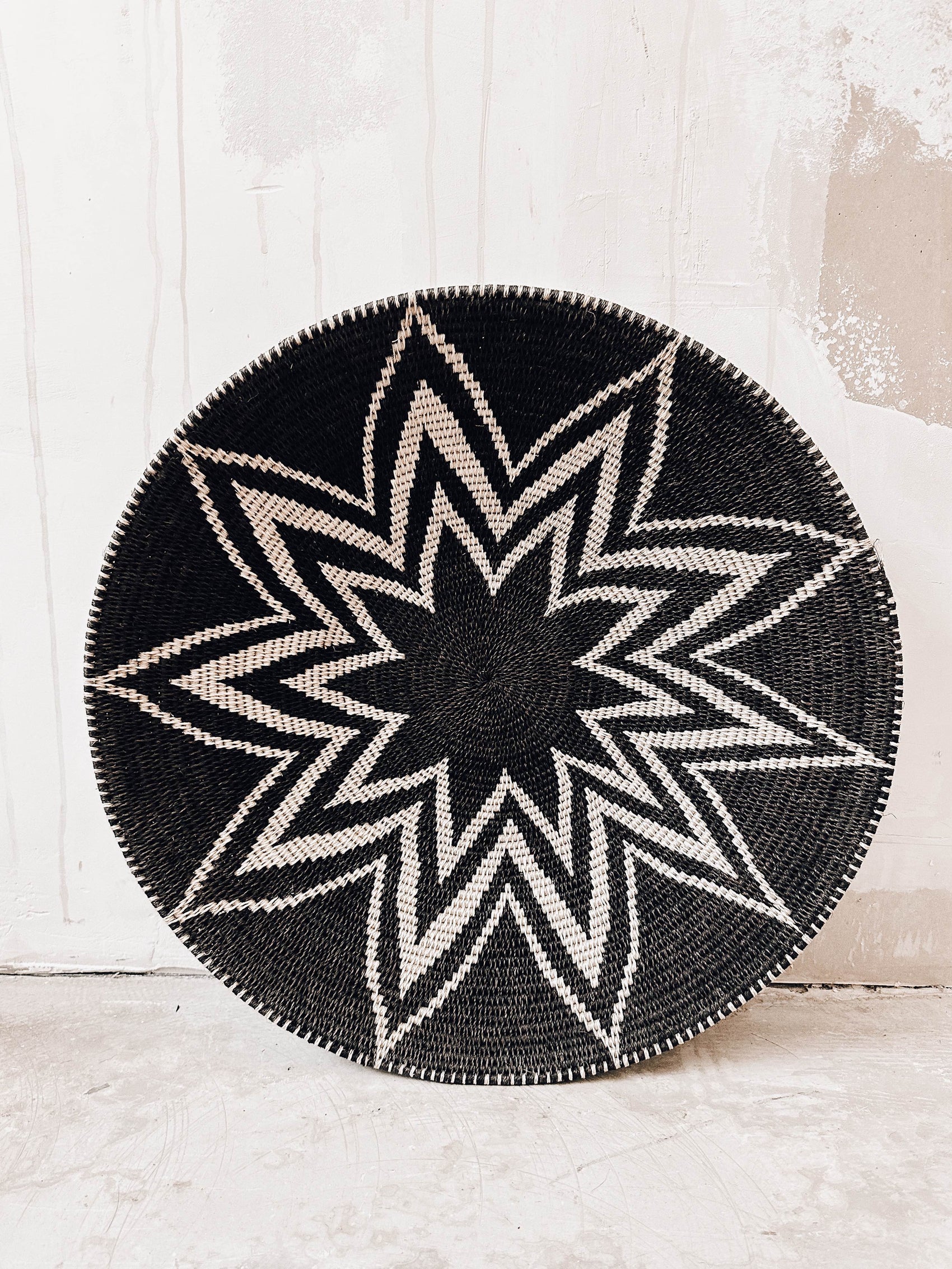 Basket Sisal black/darkbrown/white 50cm