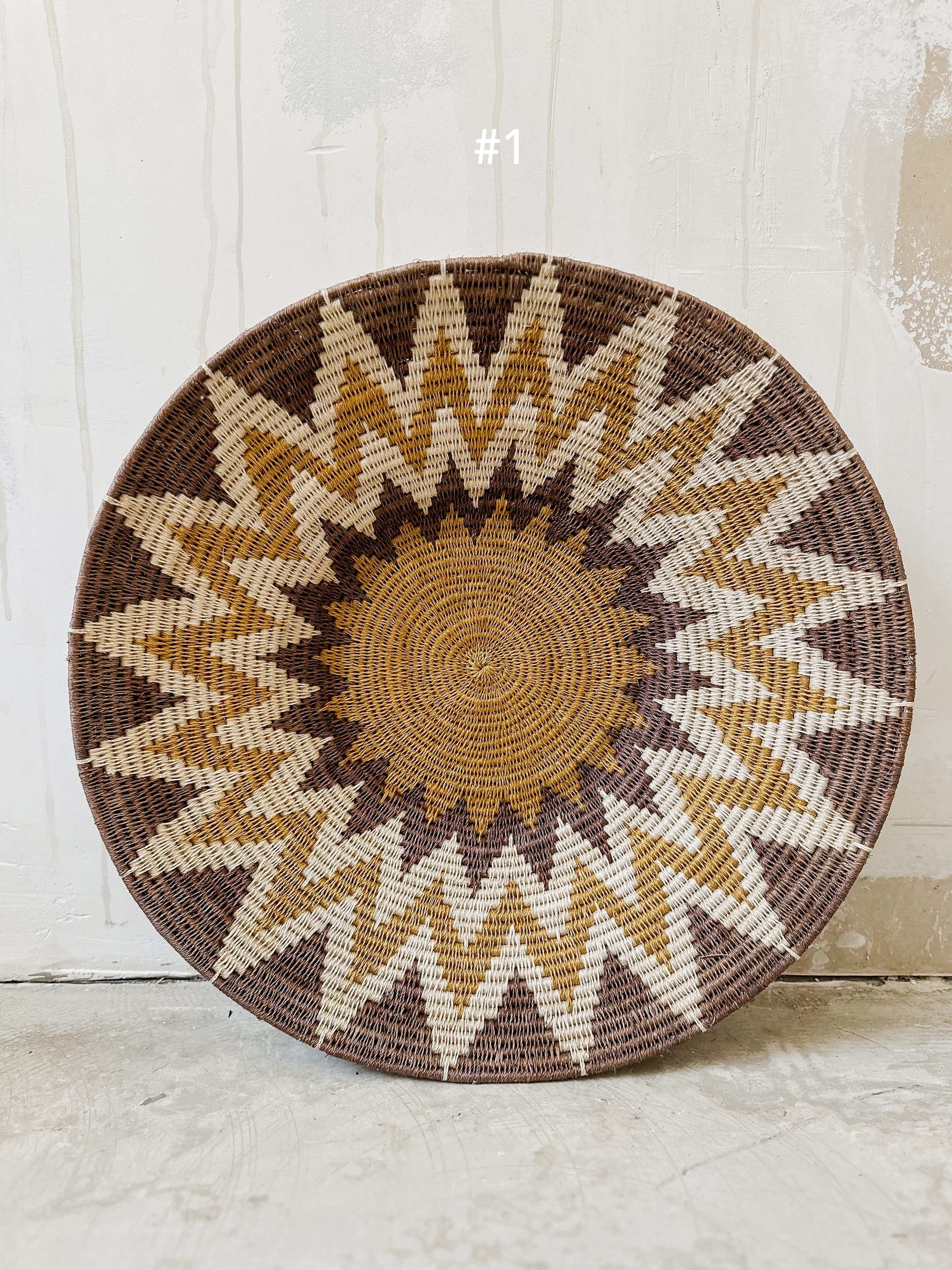 Basket Sisal mustard/brown/yellow 50cm