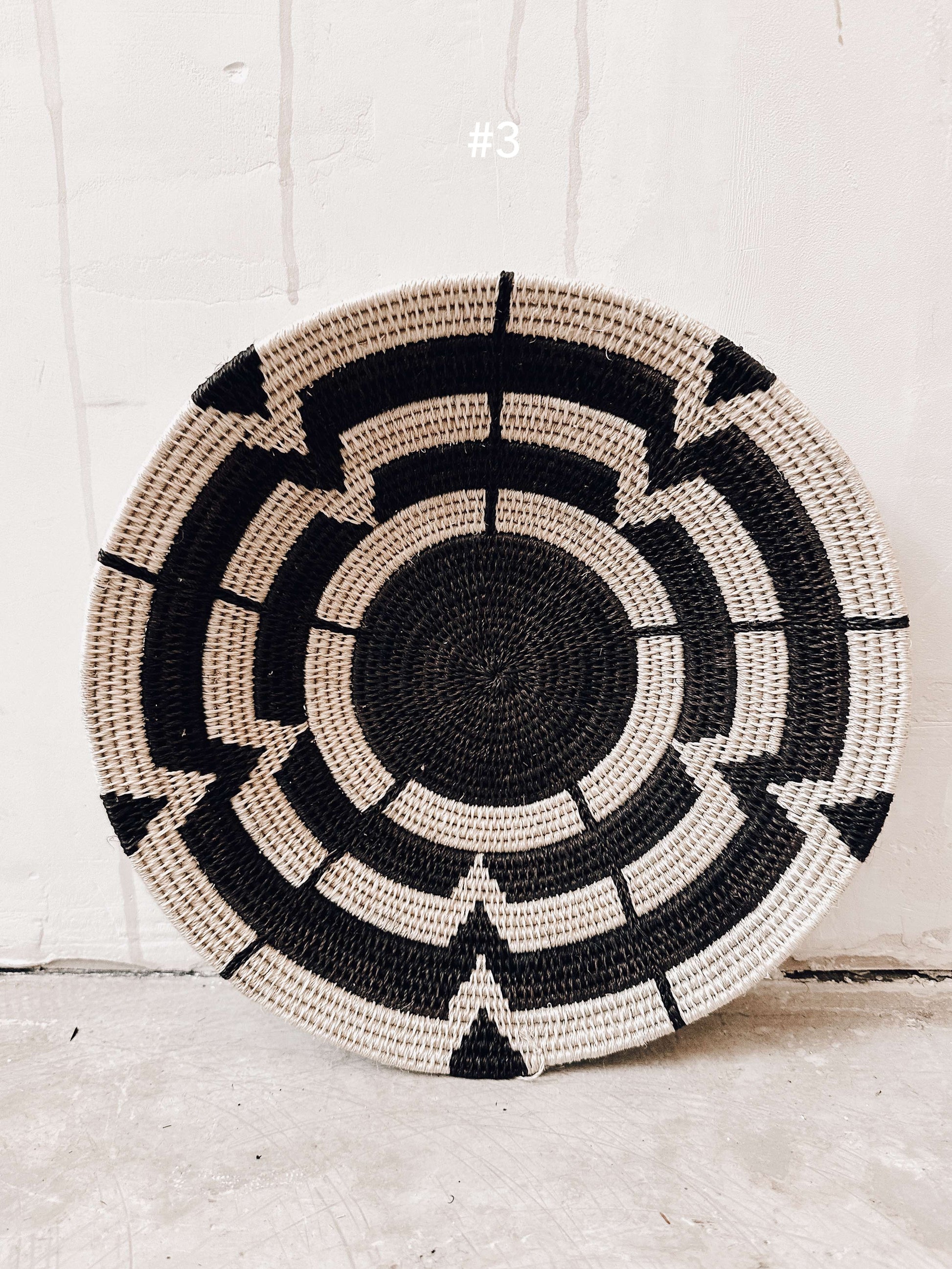 Basket Sisal black/darkbrown/white 30cm