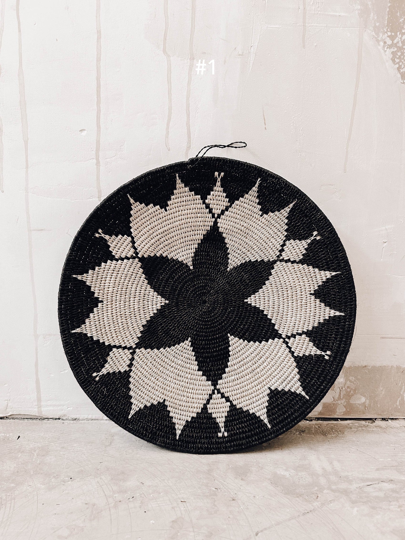 Basket Sisal black/darkbrown/white 35cm