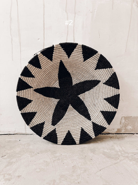 Basket Sisal black/darkbrown/white 35cm