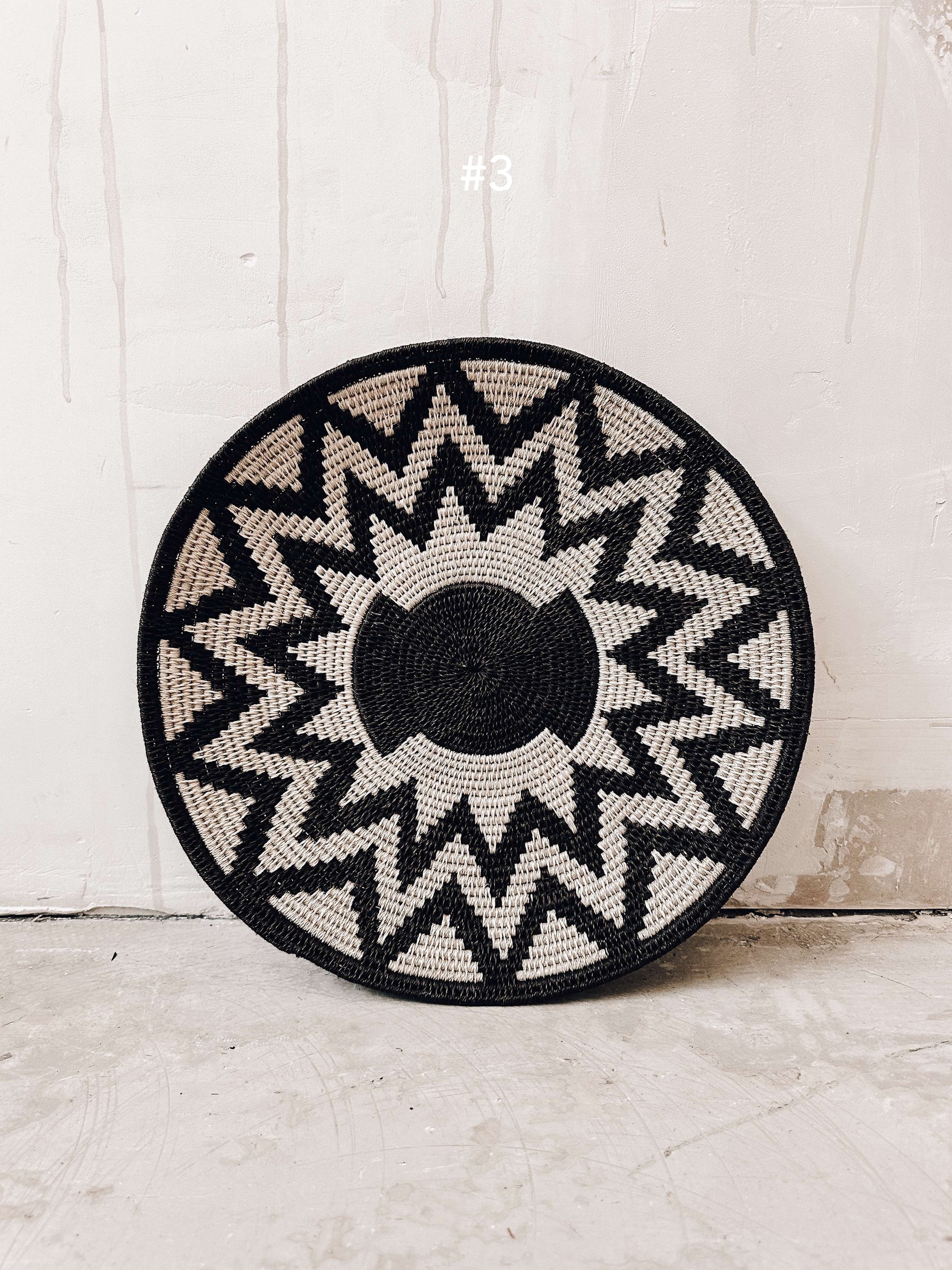 Basket Sisal black/darkbrown/white 35cm
