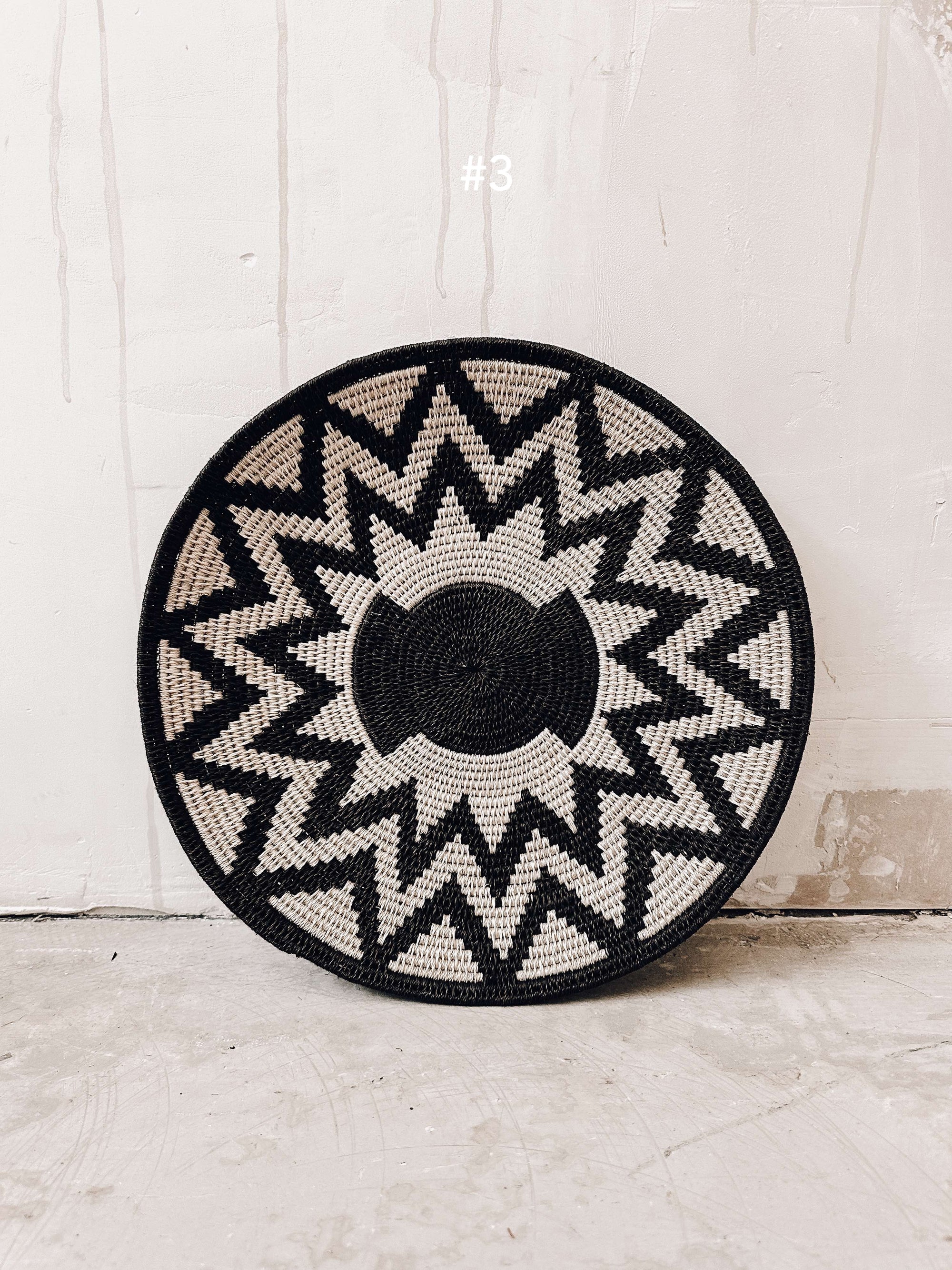 Basket Sisal black/darkbrown/white 35cm