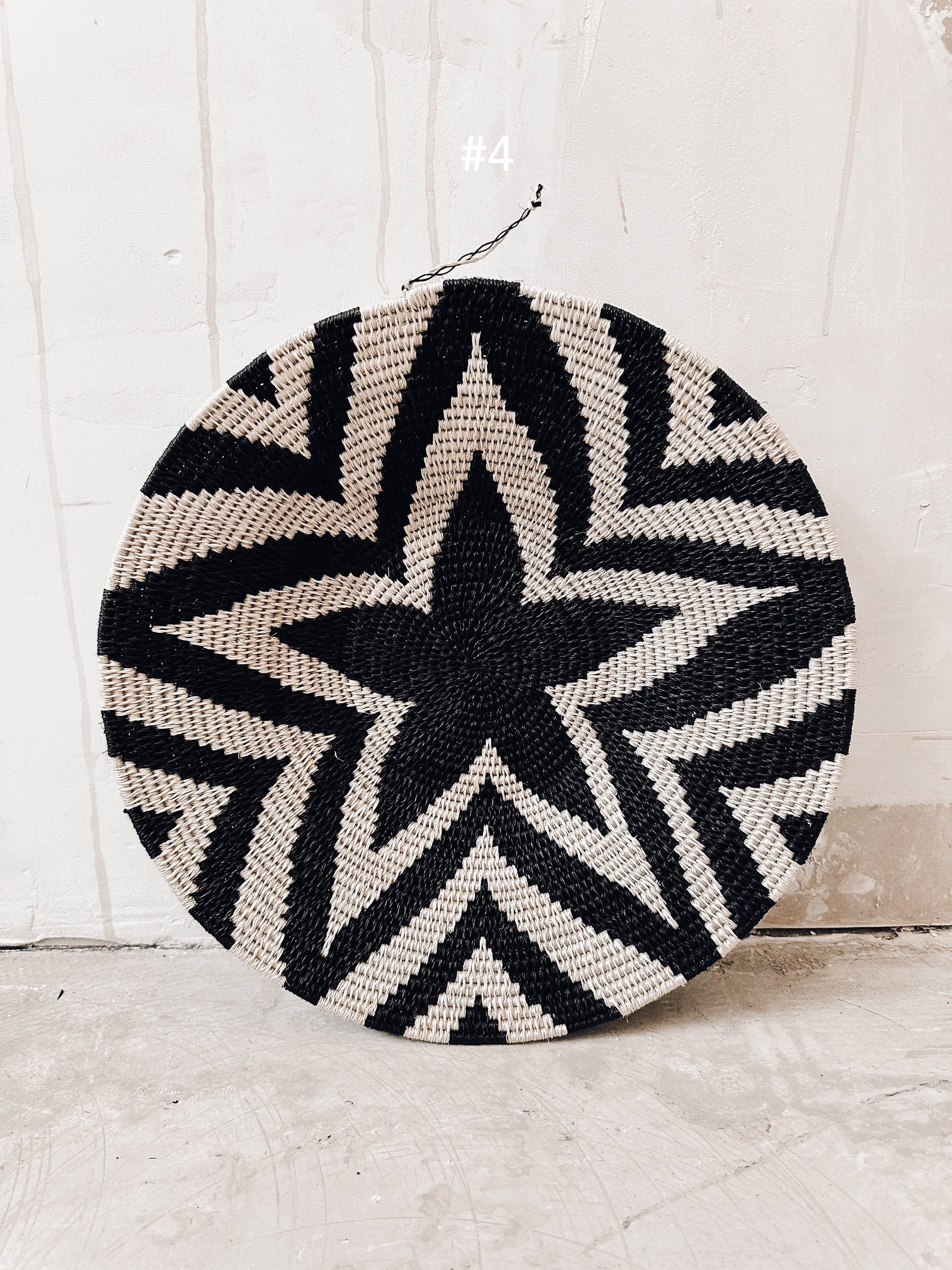 Basket Sisal black/darkbrown/white 35cm