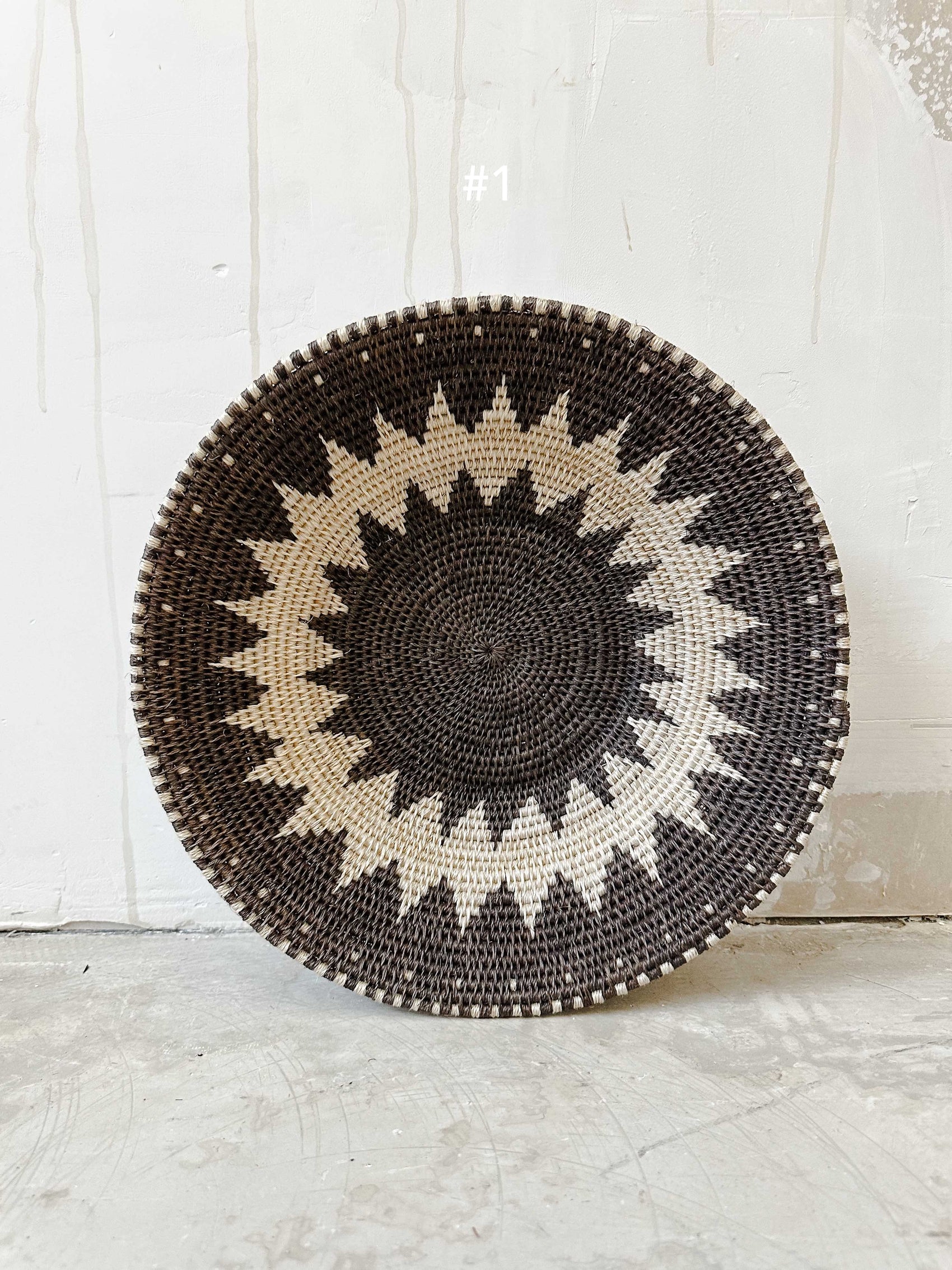 Basket Sisal mustard/brown/yellow 35cm