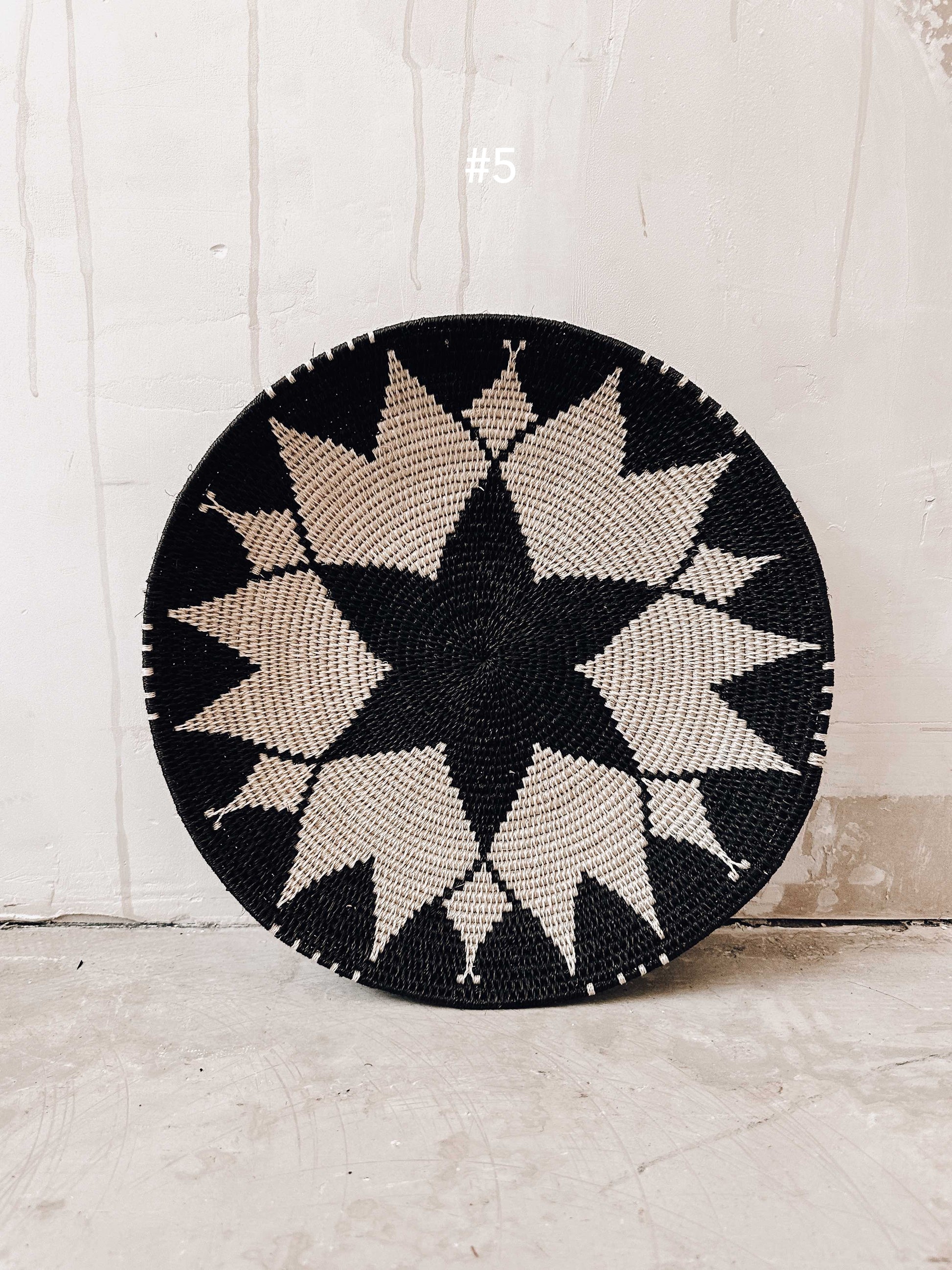 Basket Sisal black/darkbrown/white 35cm