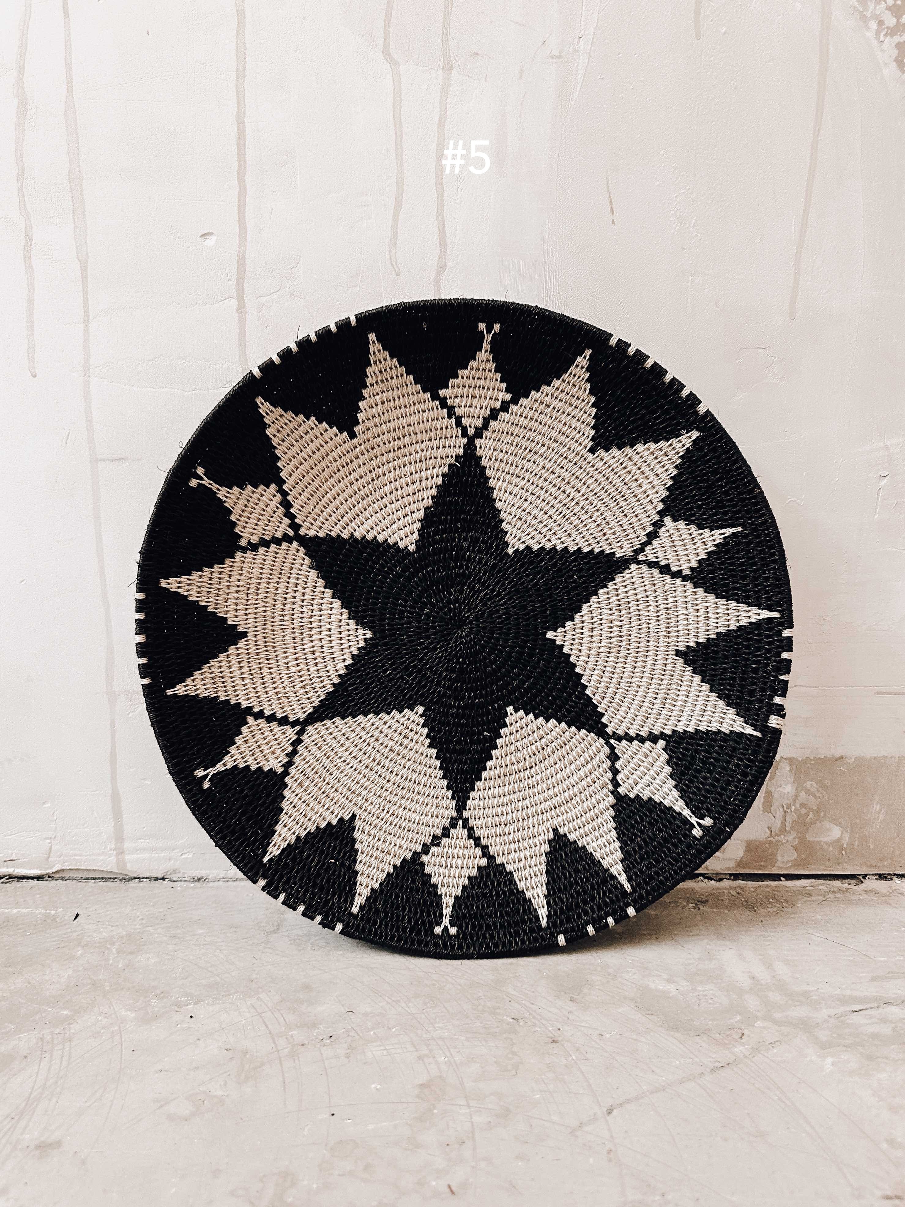Basket Sisal black/darkbrown/white 35cm