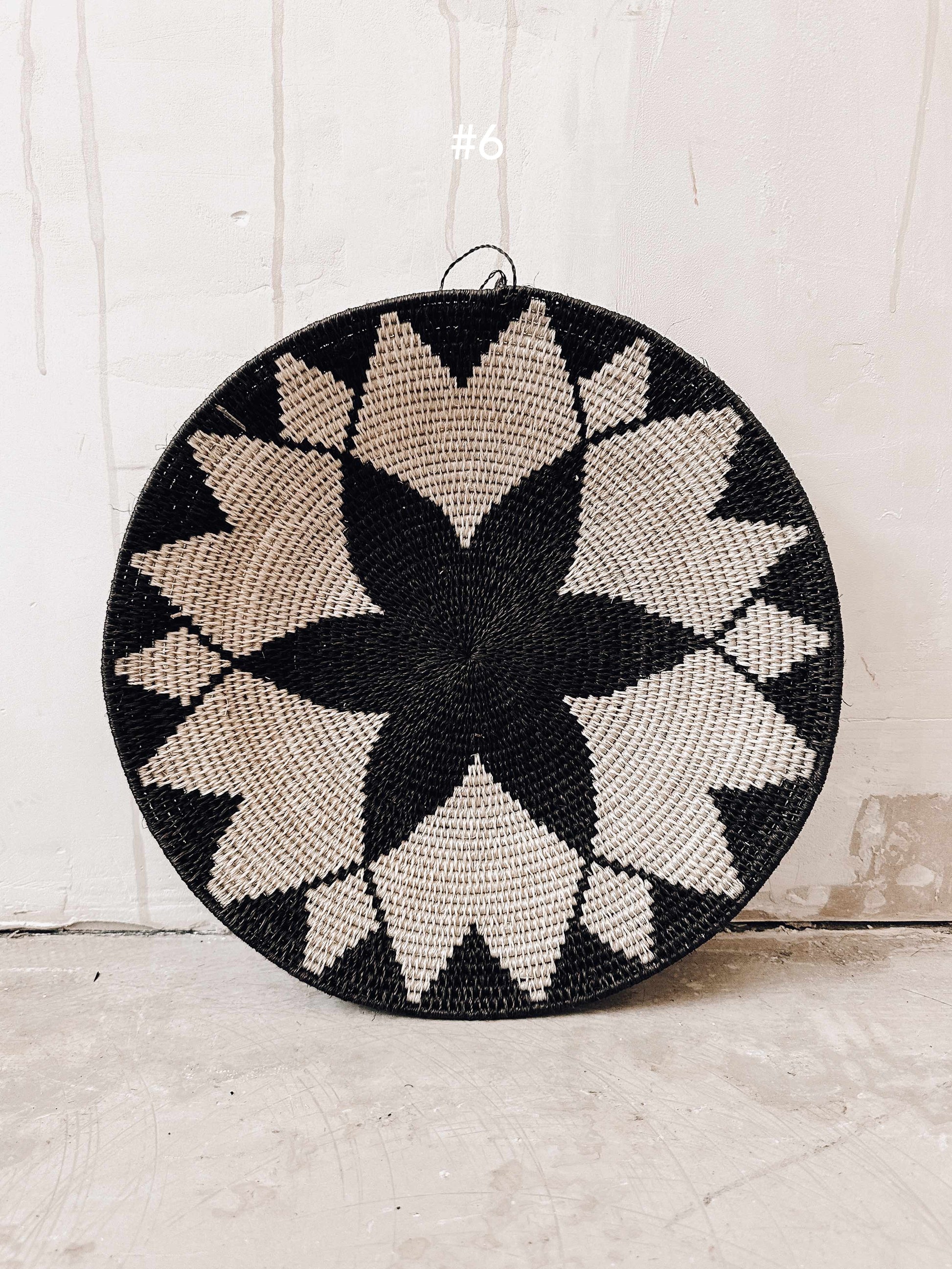 Basket Sisal black/darkbrown/white 35cm