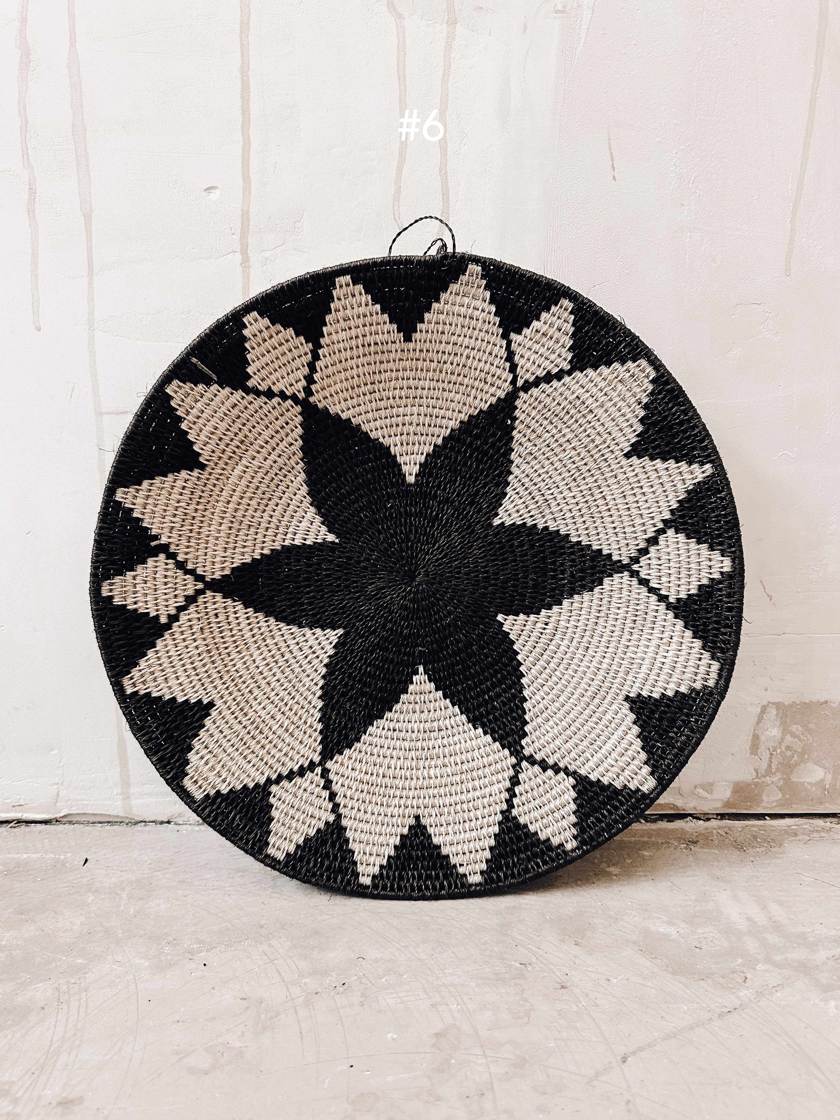 Basket Sisal black/darkbrown/white 35cm