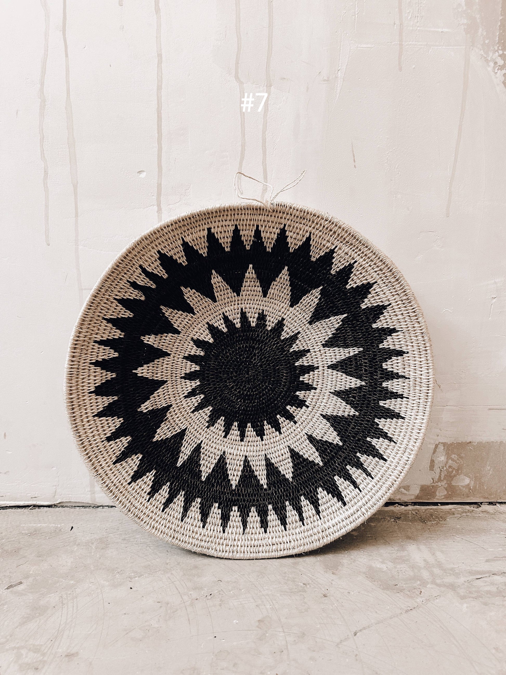 Basket Sisal black/darkbrown/white 35cm