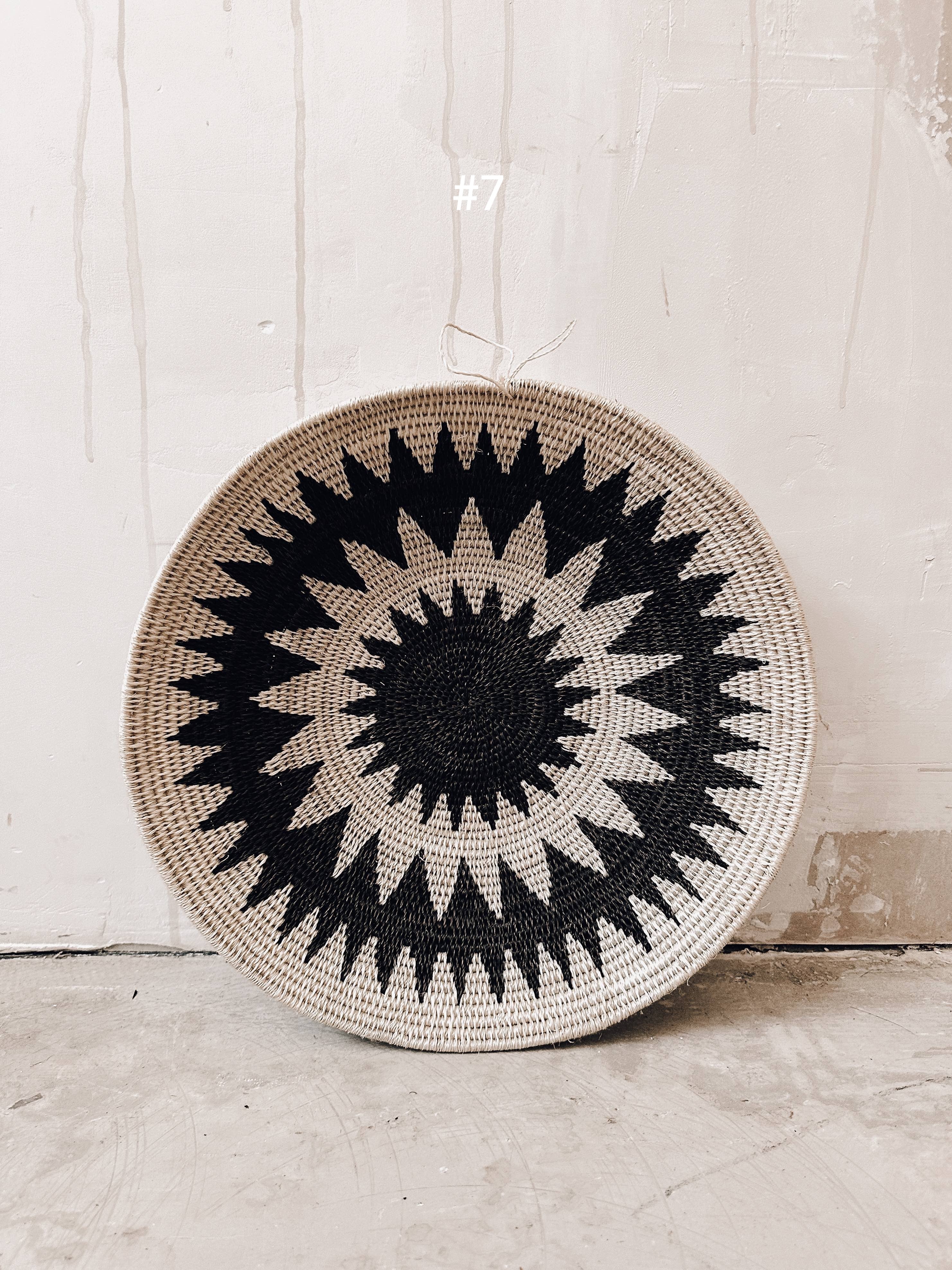 Basket Sisal black/darkbrown/white 35cm