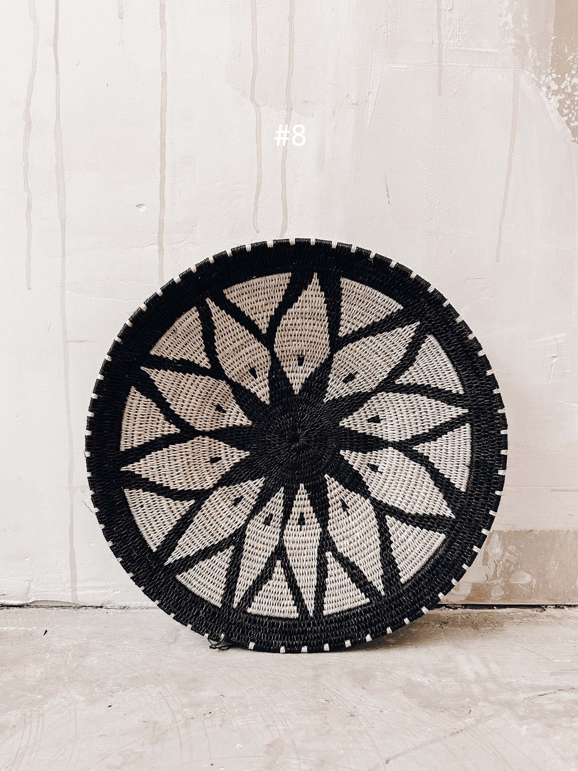 Basket Sisal black/darkbrown/white 35cm