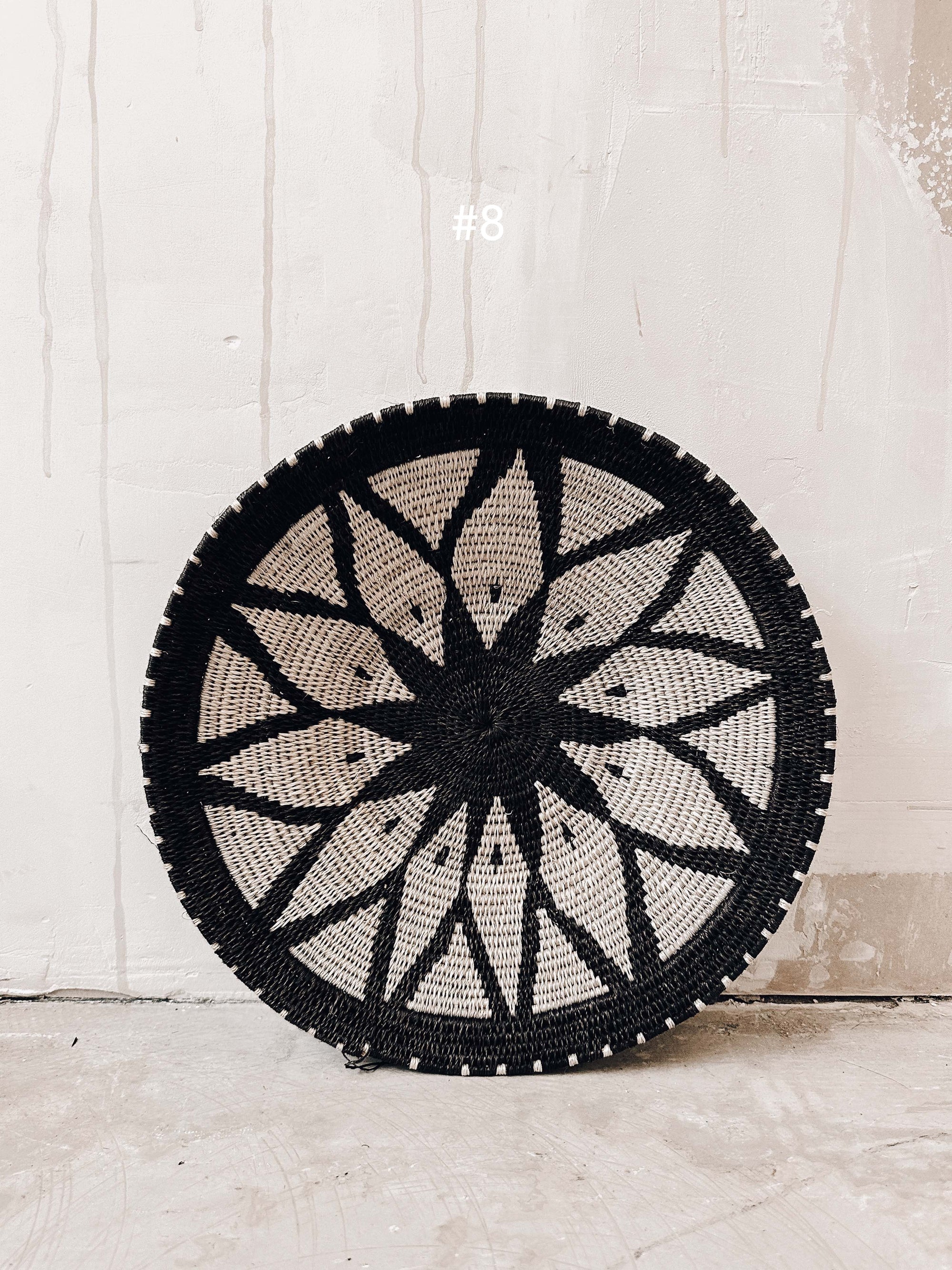 Basket Sisal black/darkbrown/white 35cm