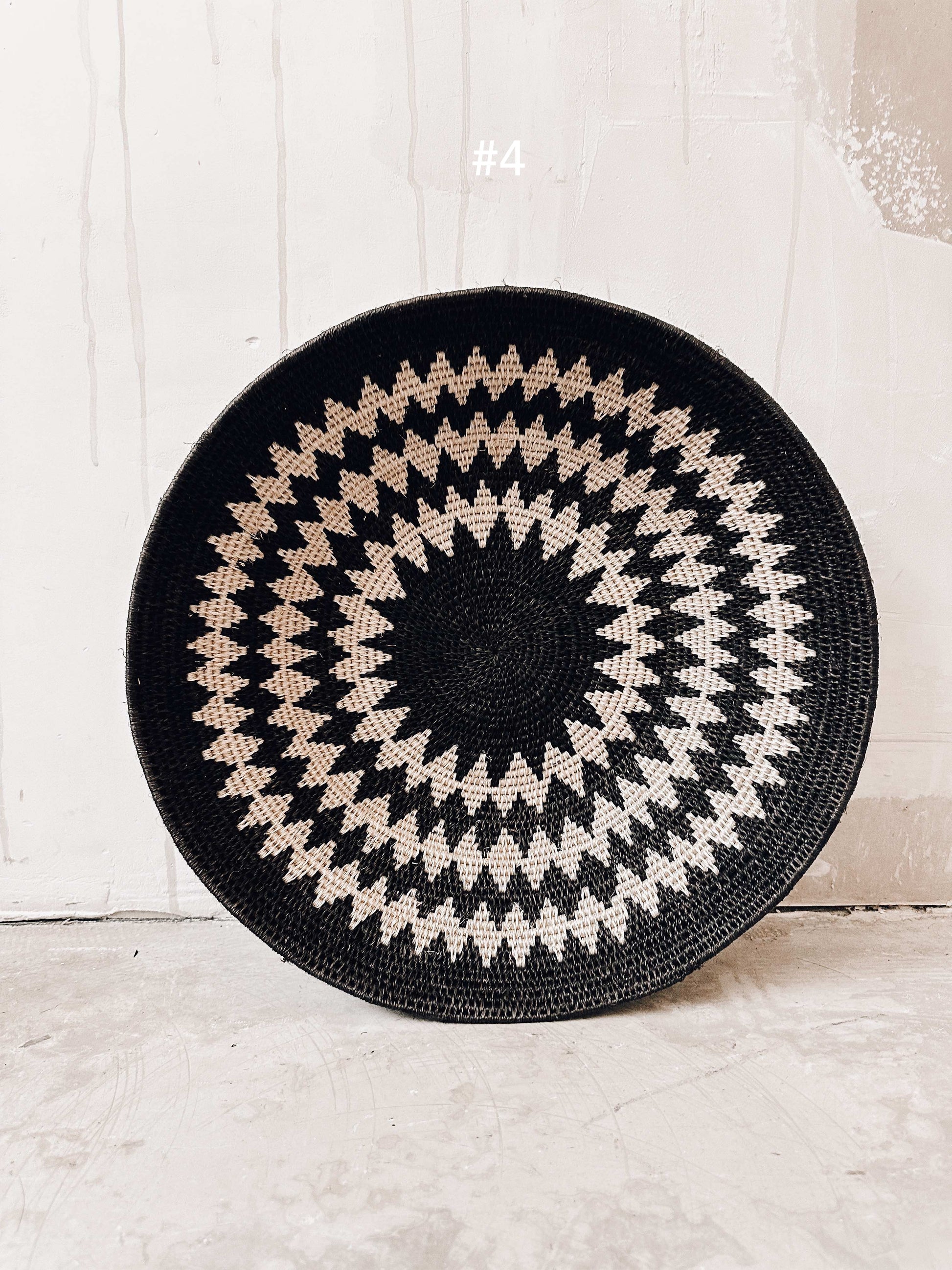 Basket Sisal black/darkbrown/white 38cm