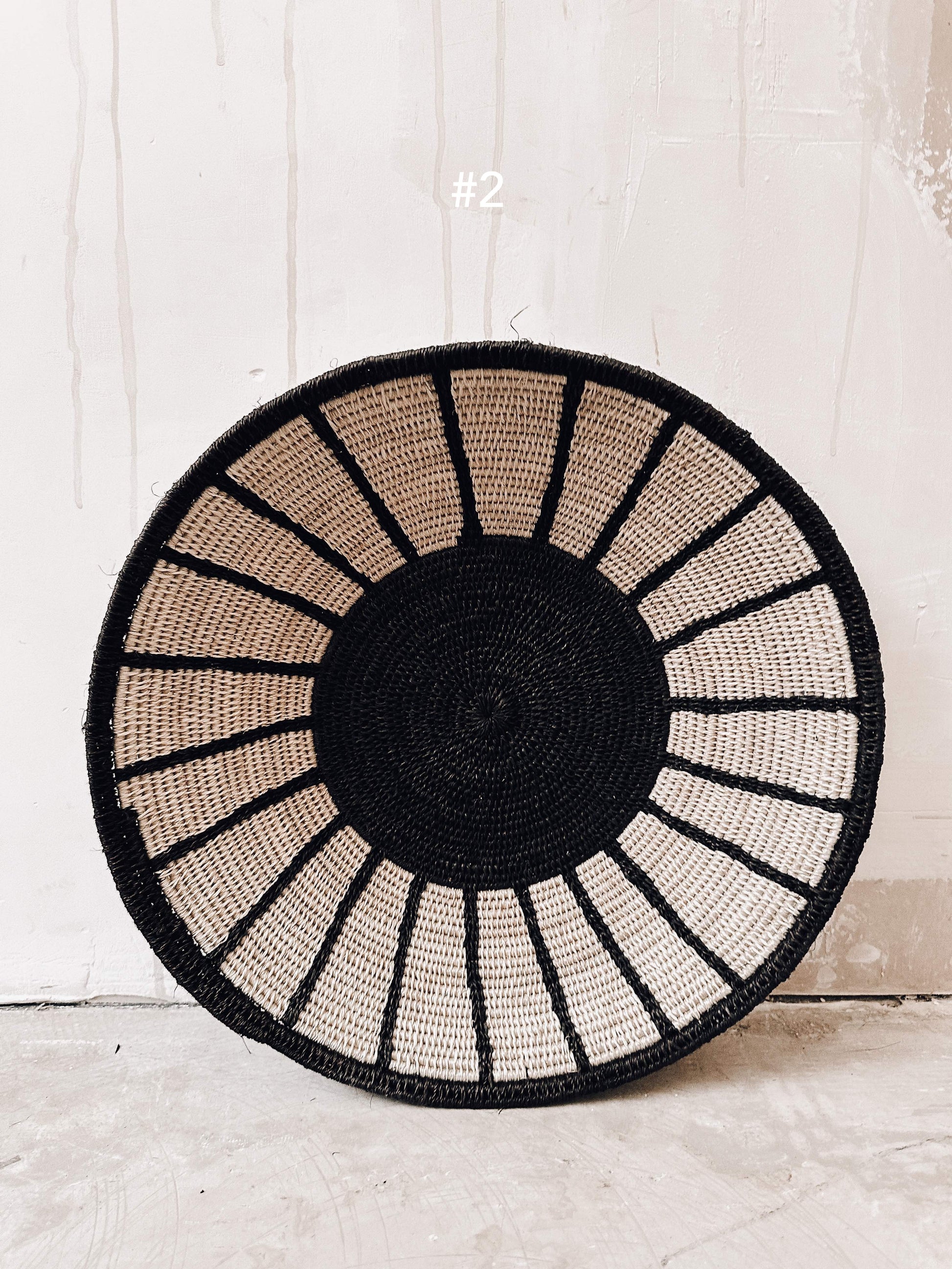 Basket Sisal black/darkbrown/white 38cm