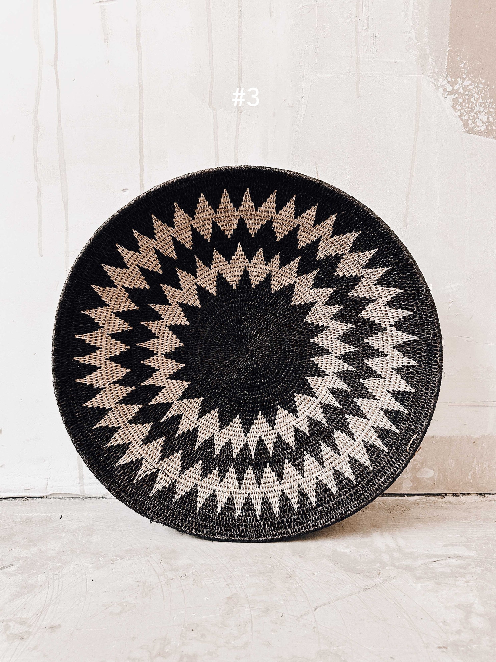 Basket Sisal black/darkbrown/white 38cm