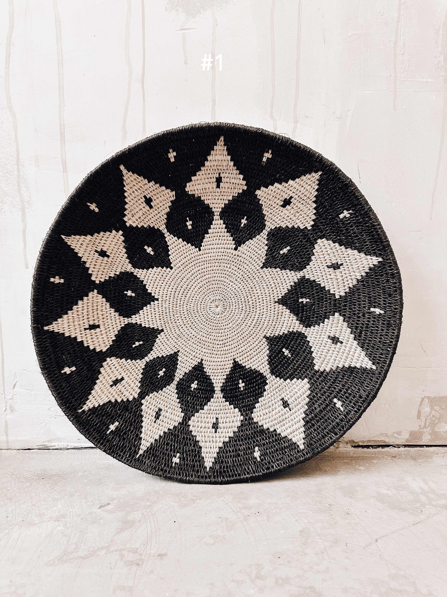 Basket Sisal black/darkbrown/white 45cm