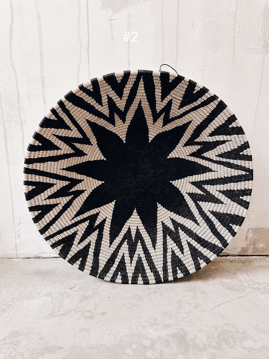 Basket Sisal black/darkbrown/white 45cm