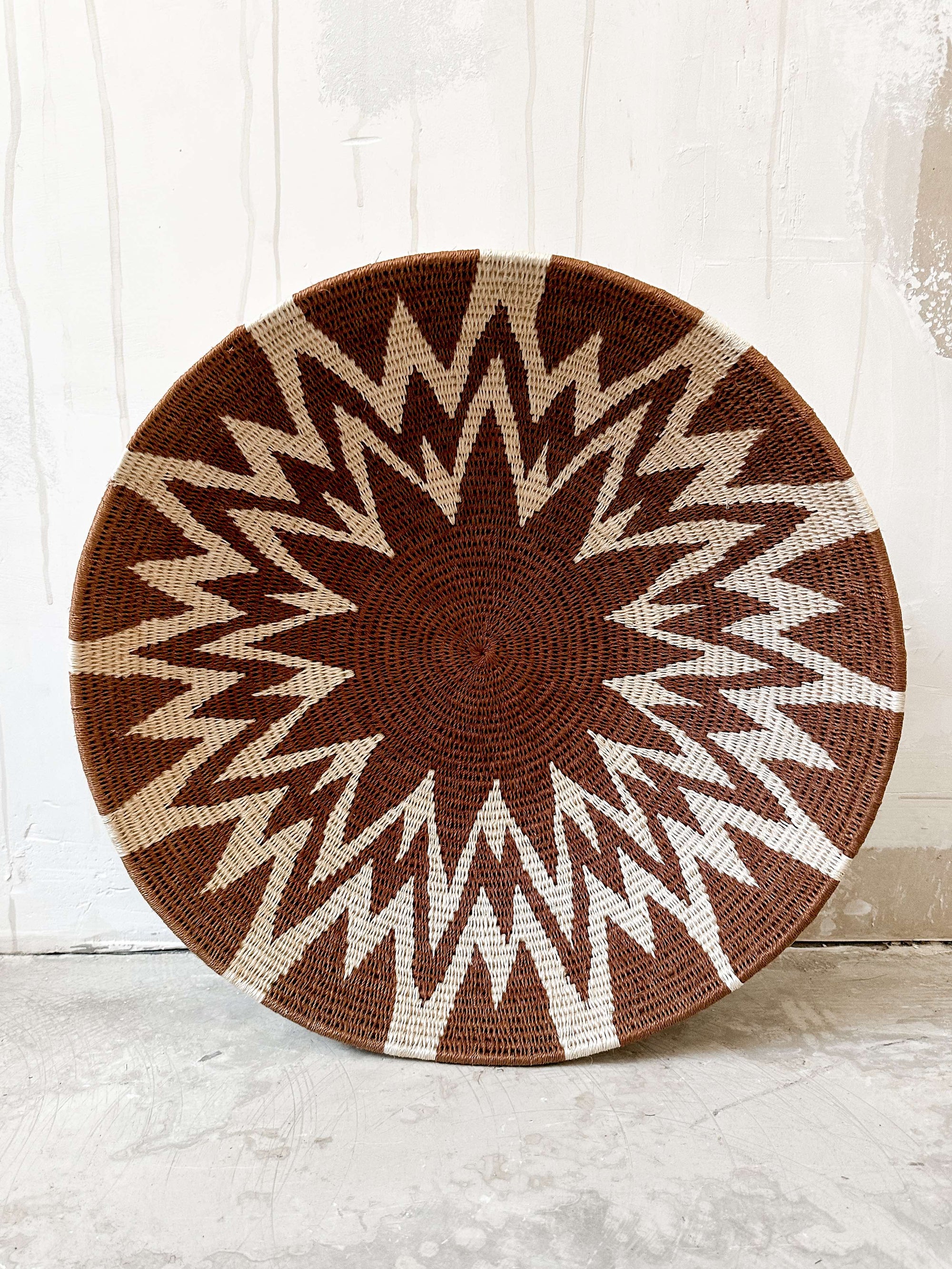 Basket Sisal mustard/brown/yellow 45cm
