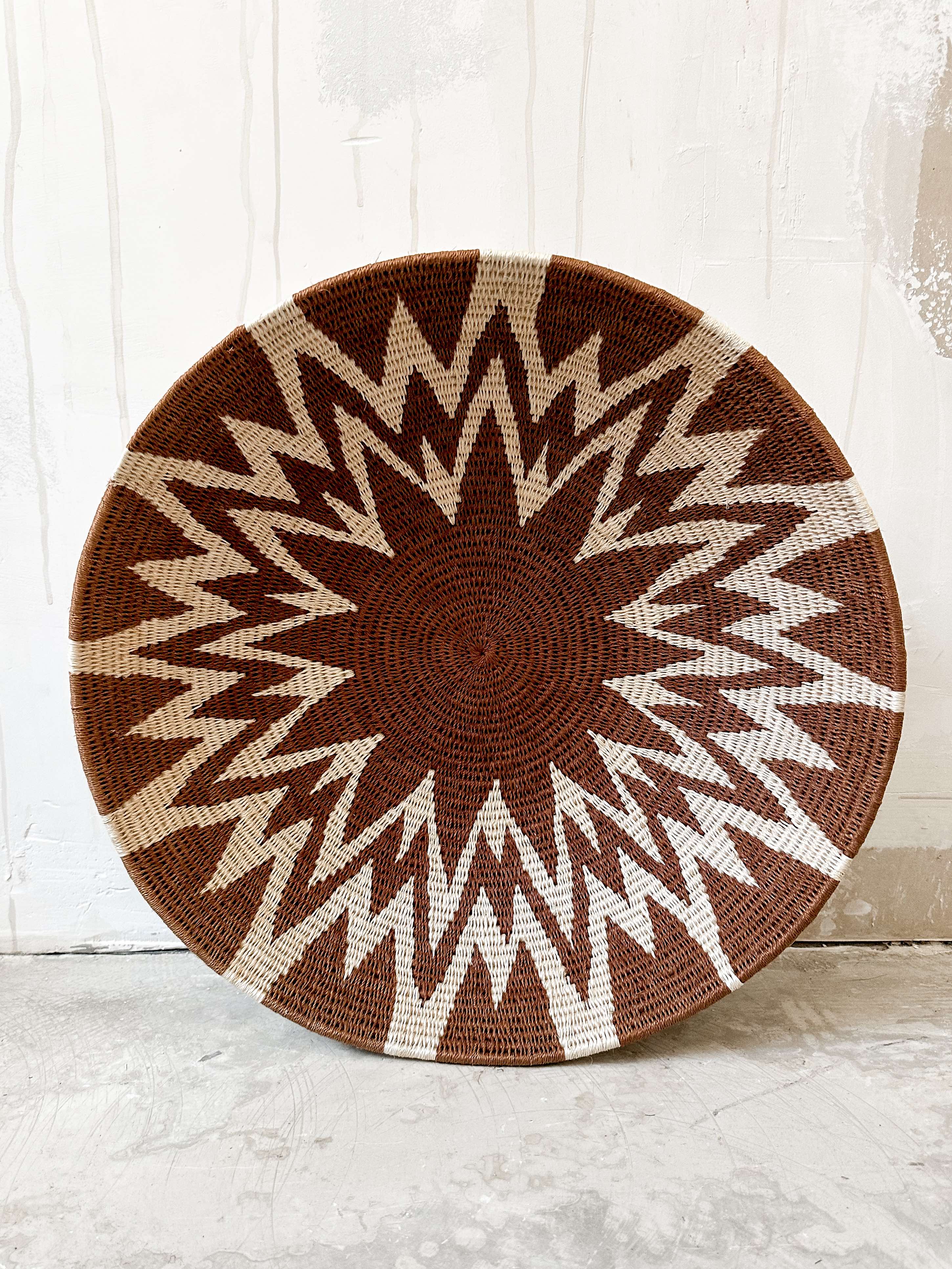 Basket Sisal mustard/brown/yellow 45cm