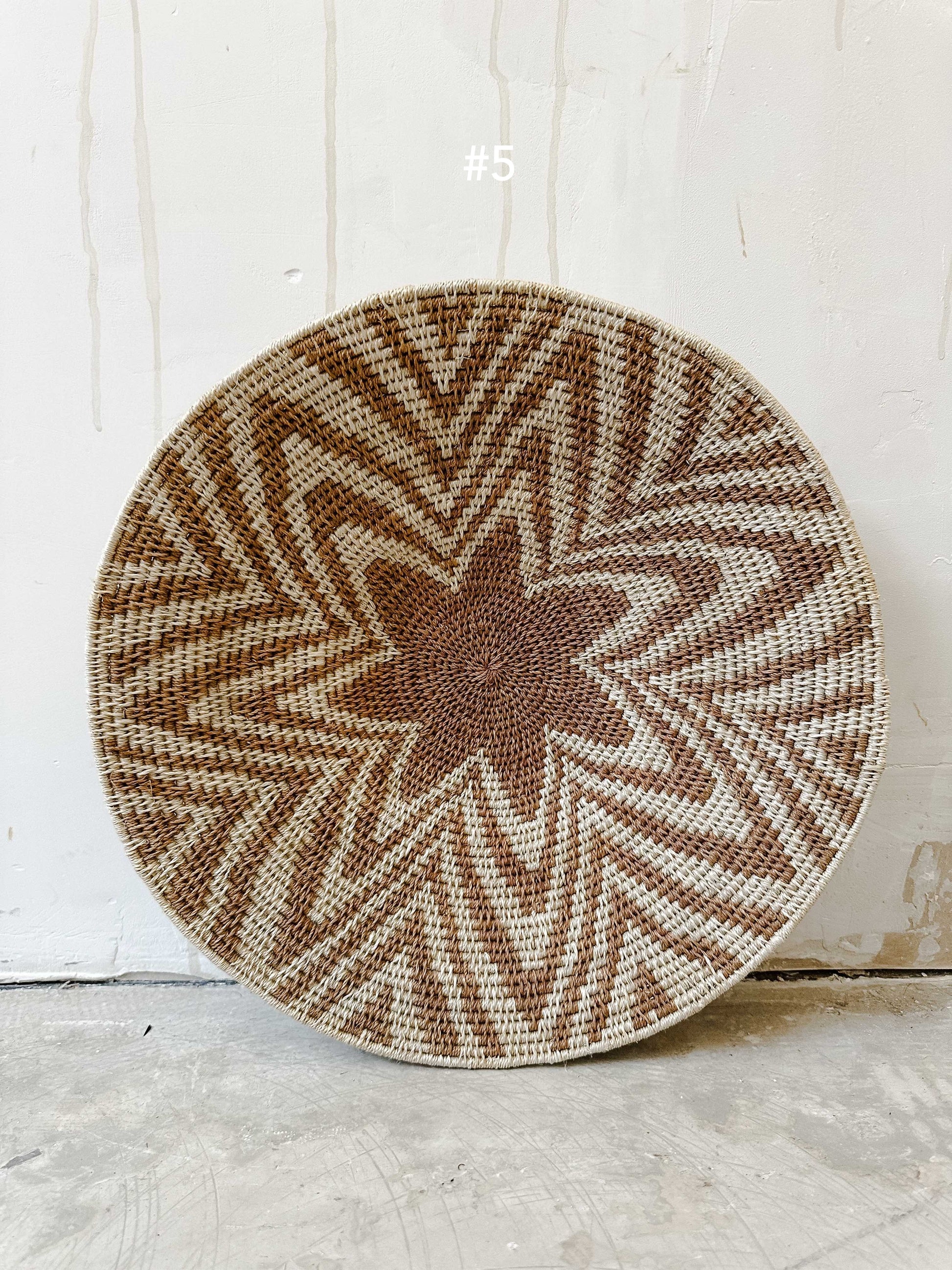 Basket Sisal mustard/brown/yellow 35cm