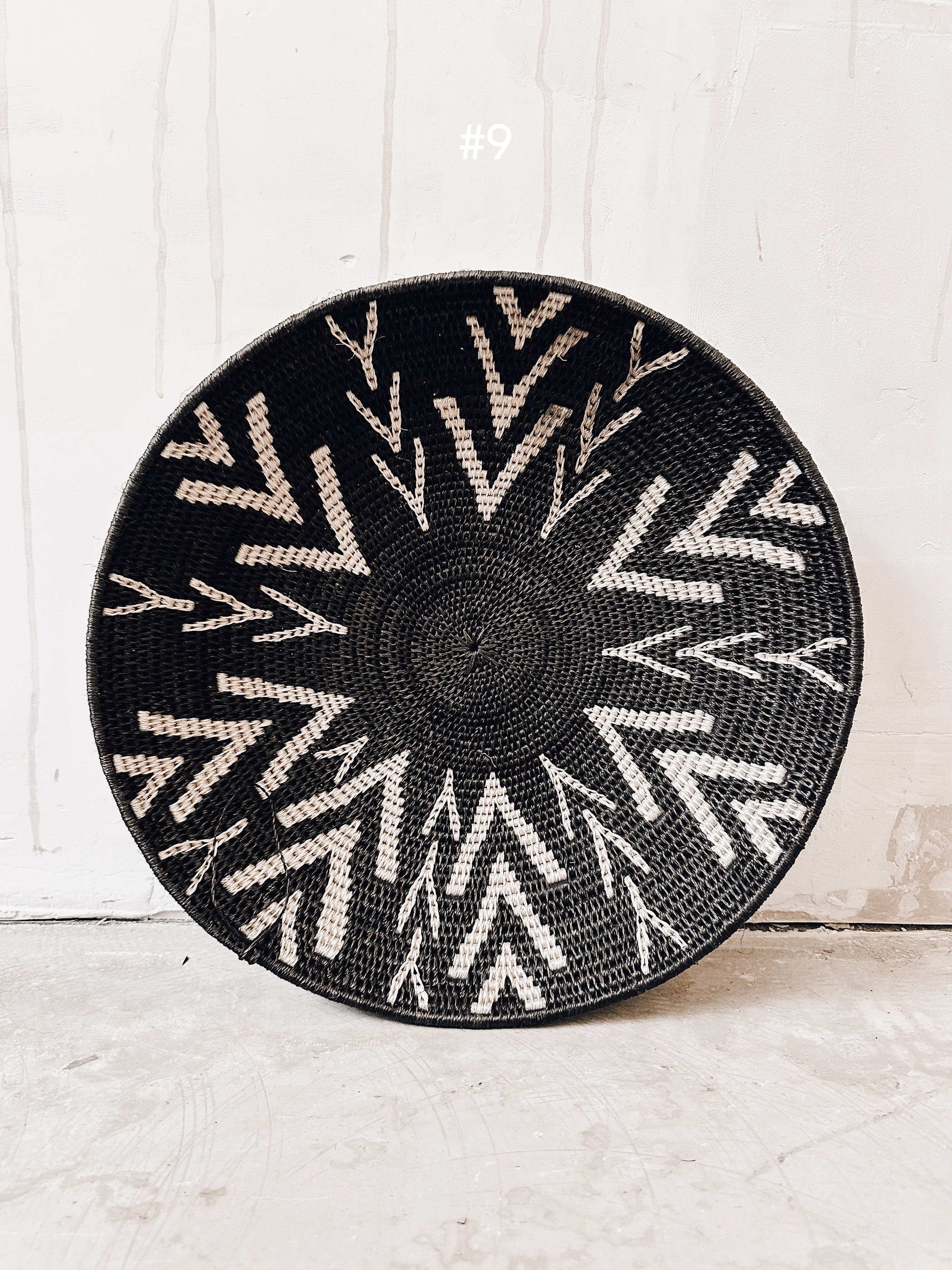 Basket Sisal black/darkbrown/white 35cm