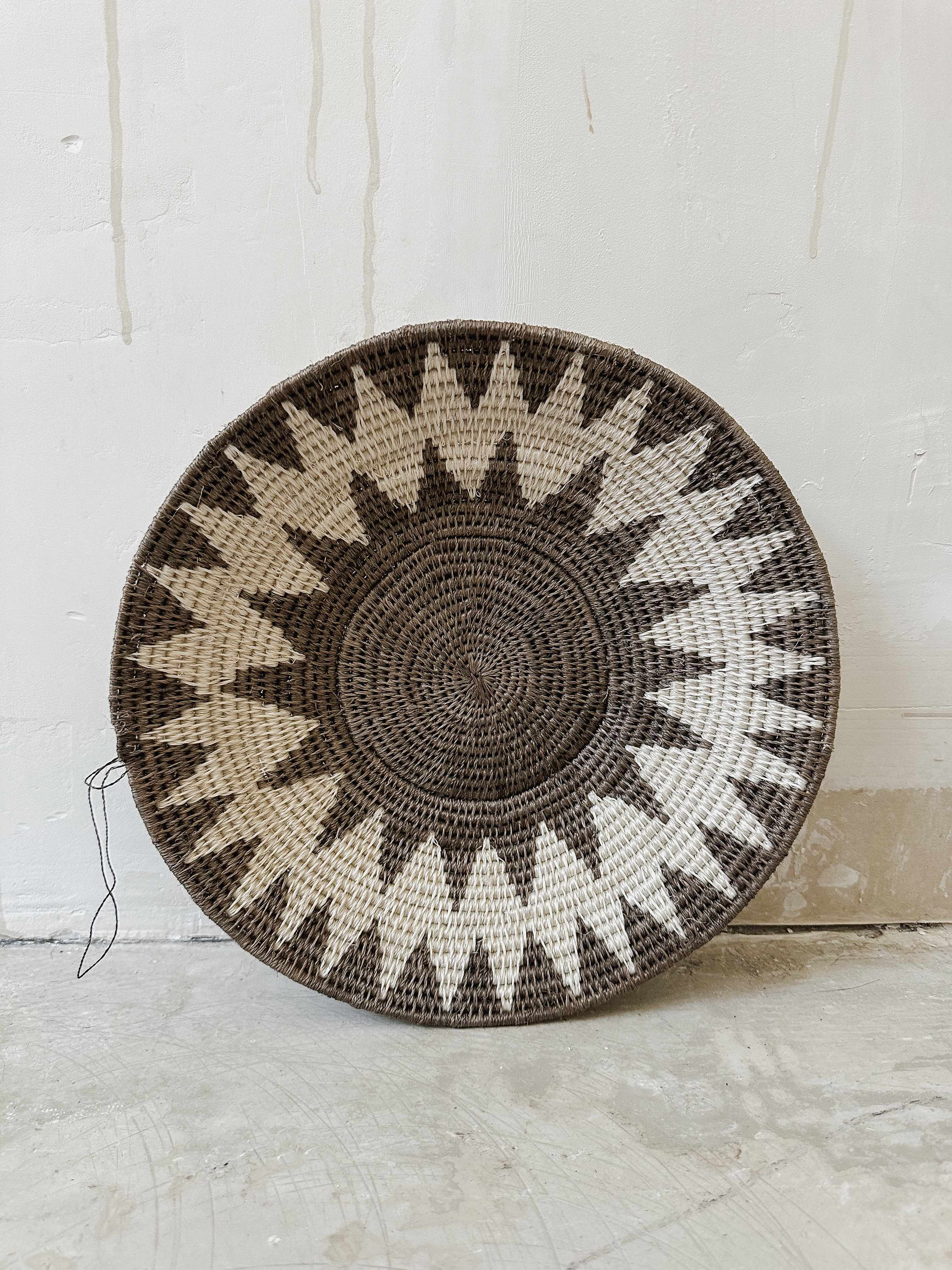 Basket Sisal mustard/brown/yellow