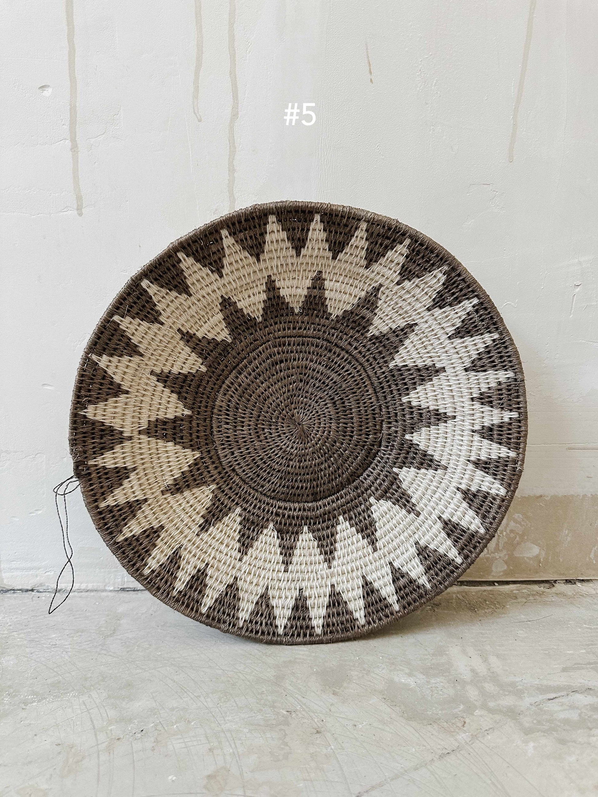 Basket Sisal mustard/brown/yellow 30cm